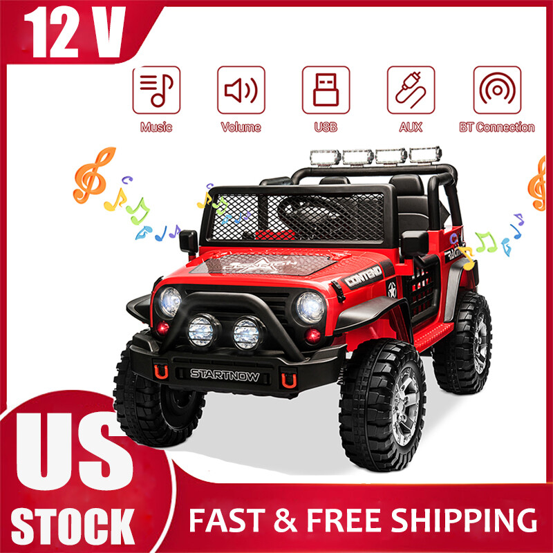 12V Kids Ride On Car 2 Seater Electric Vehicle Toy Jeep w/Remote Control Gifts