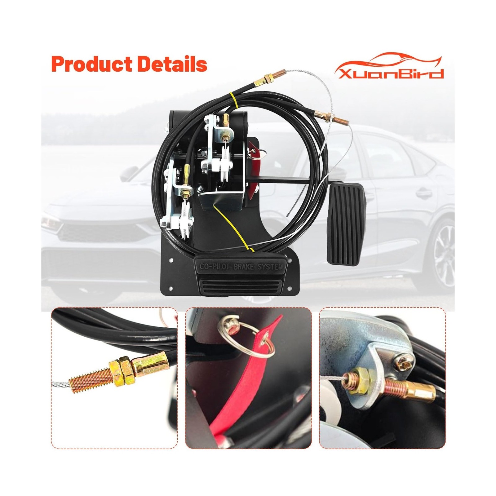 Instructors Passenger Side Universal Gas and Brake Pedal Dual Control Car Gas…