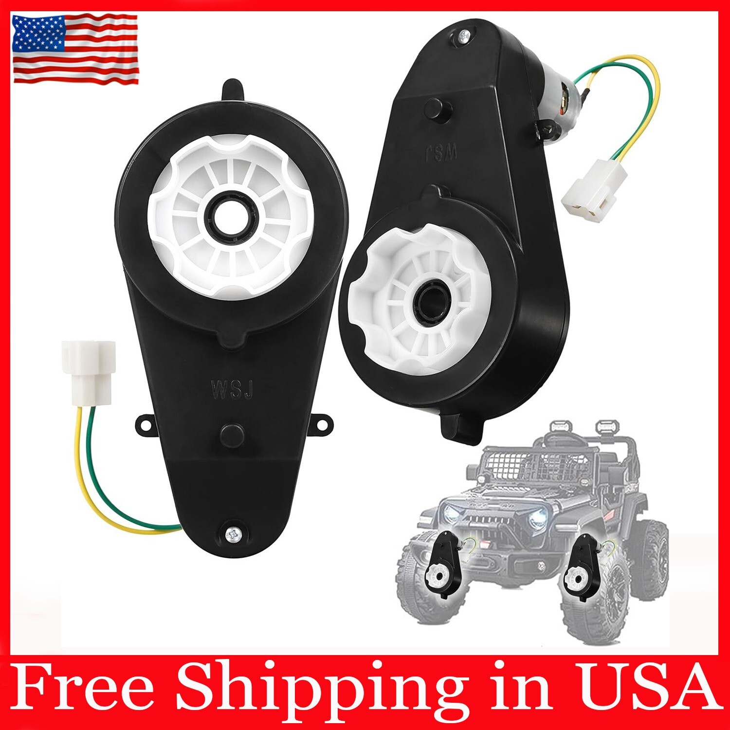 2Pcs 24V 40000RPM Kids Ride On Car Gearbox Motor Power Wheels Upgrade