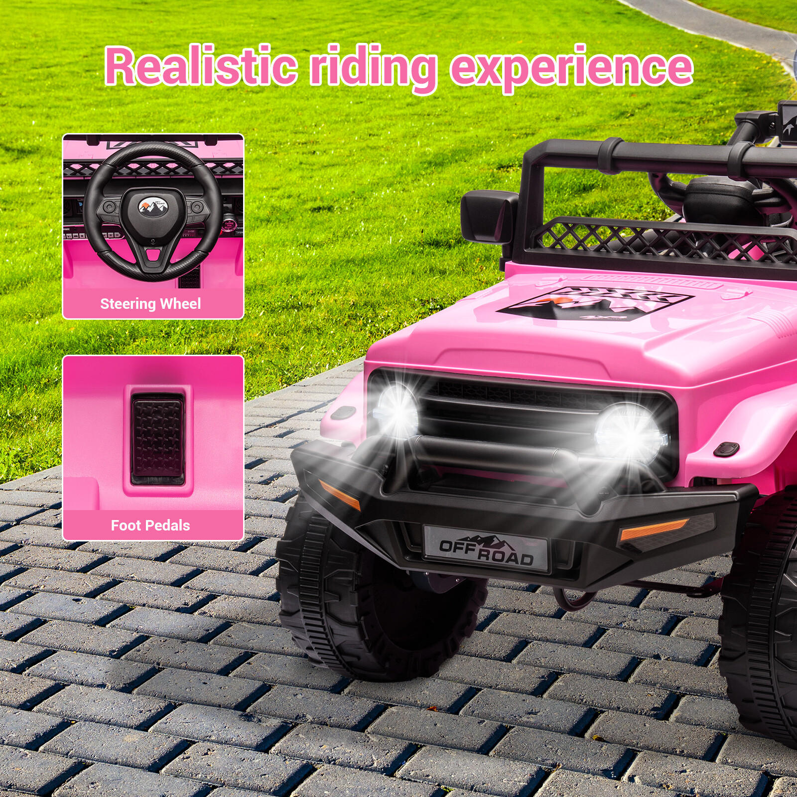2 Seater 12V Kids Ride On Car Electric Vehicle Toy Truck Jeep w/ Remote Control
