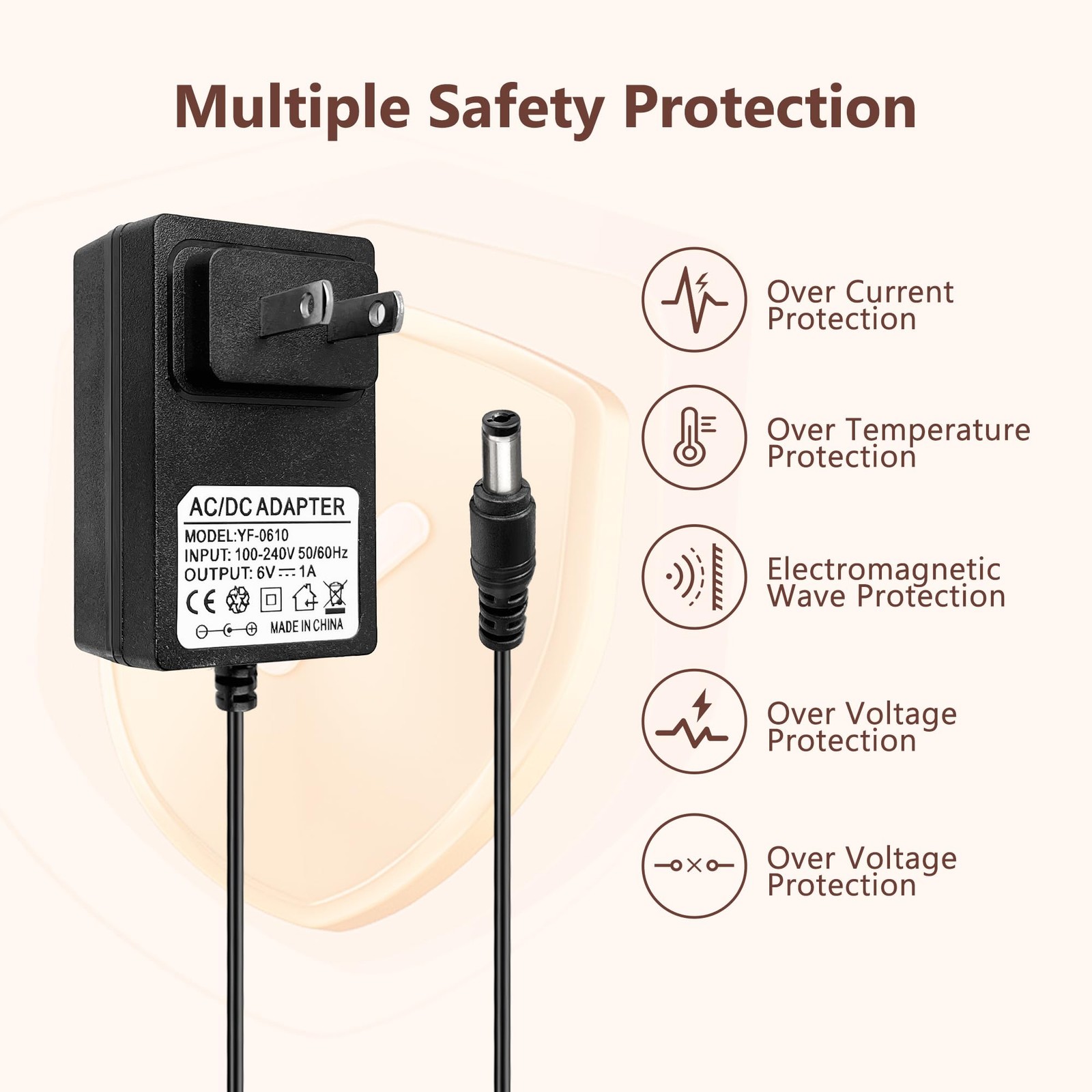 6V Battery Charger for Kids Ride On Cars Bumper Cars – Universal 6V Charger f…