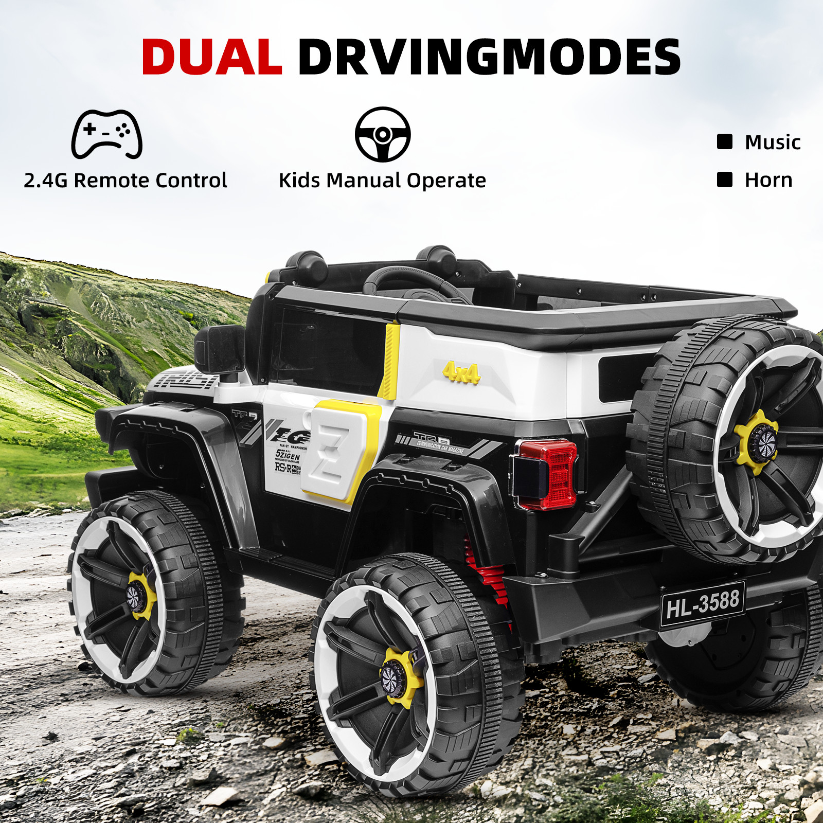 12V Kids Electric Ride on ATV Truck,Single Seat Truck for Boys & Girls Ages 3-7