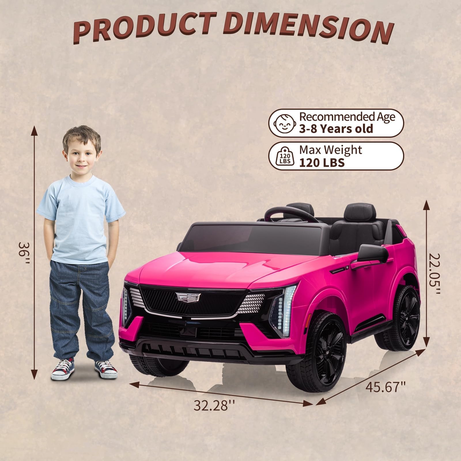 2 Seaters Cadillac Licensed 24V Ride On Car Girls Gift w/ Parent Remote Control
