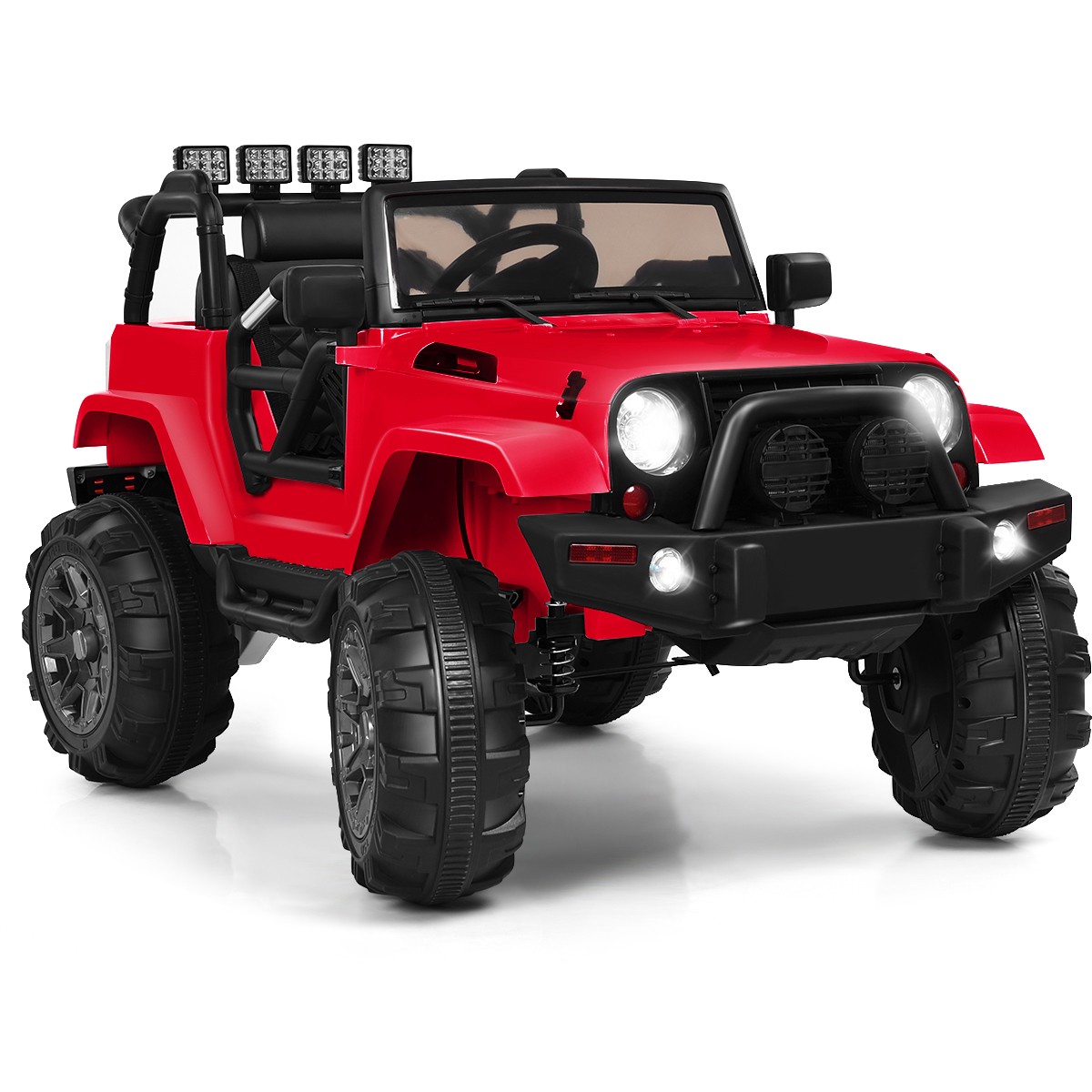 Costway 12V Kids Ride On Truck Car w/ Remote MP3 Music LED Light Red