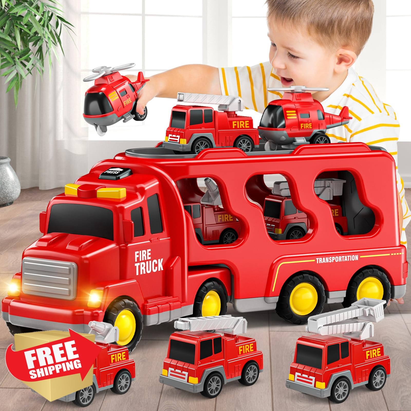 Beby Buty 5 in 1 Fire Truck Toys Boys 3-6Y