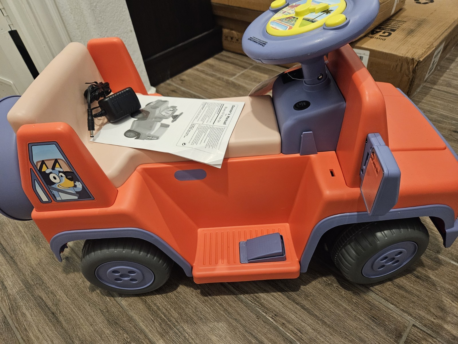 Bluey 6V Ride On Car for Kids with Sound Effects & Music