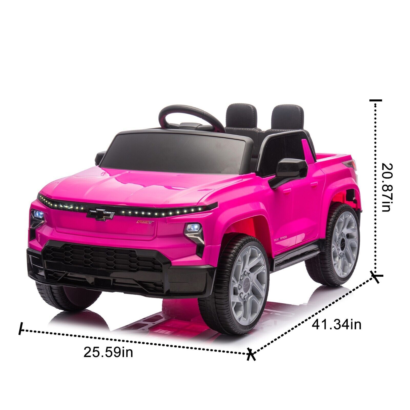 Chevrolet Silverado 24V Ride on Truck with Remote 2 Seater 4 Wheels Car for Kids