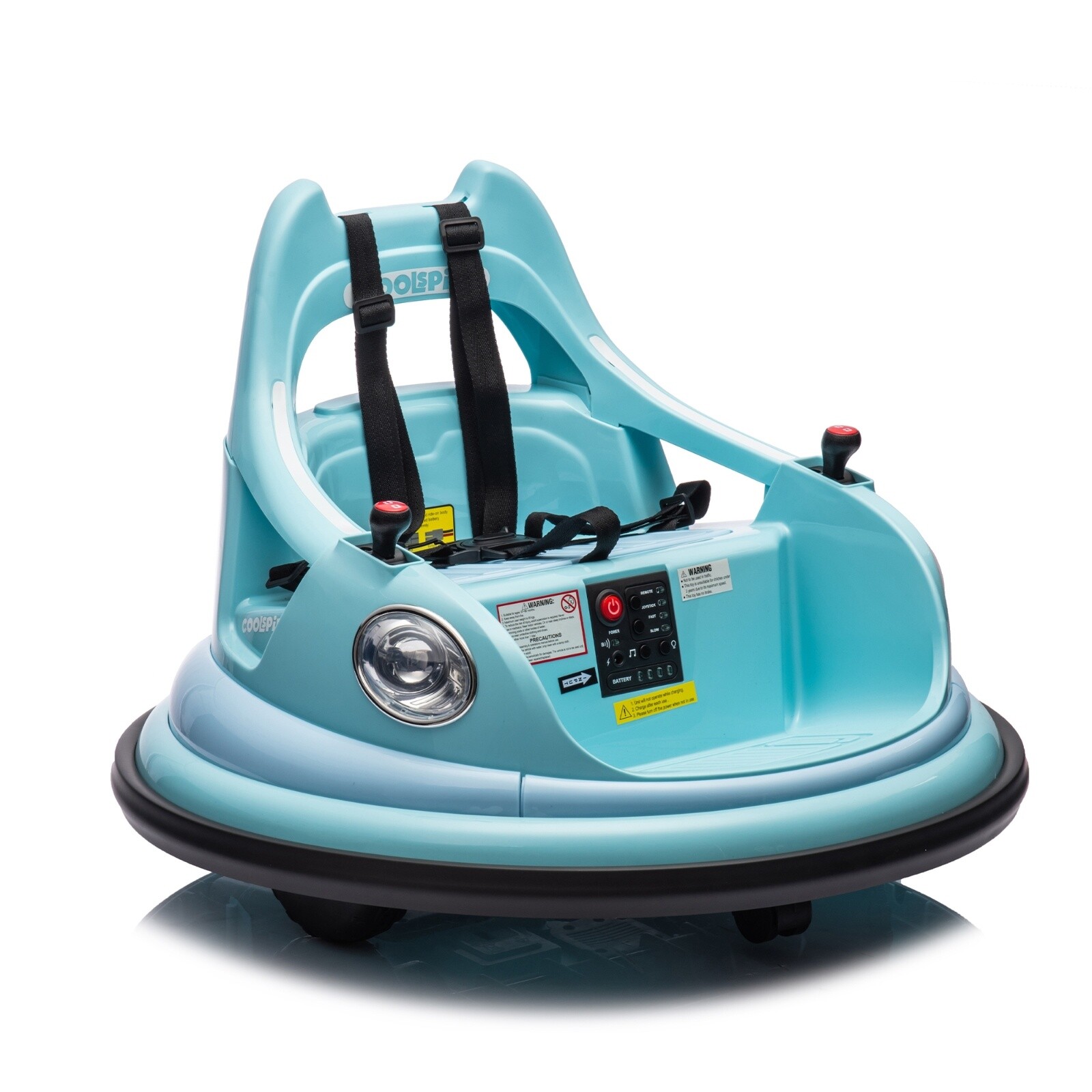 12V Kids Ride On Bumper Car w/ Remote Control, LED Lights – Fits 1.5-5 Years Old