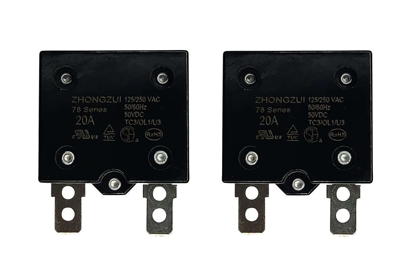 2PCS 20A Automatic Reset Relay Fuse Therma Switch Circuit Breaker Current Ove…