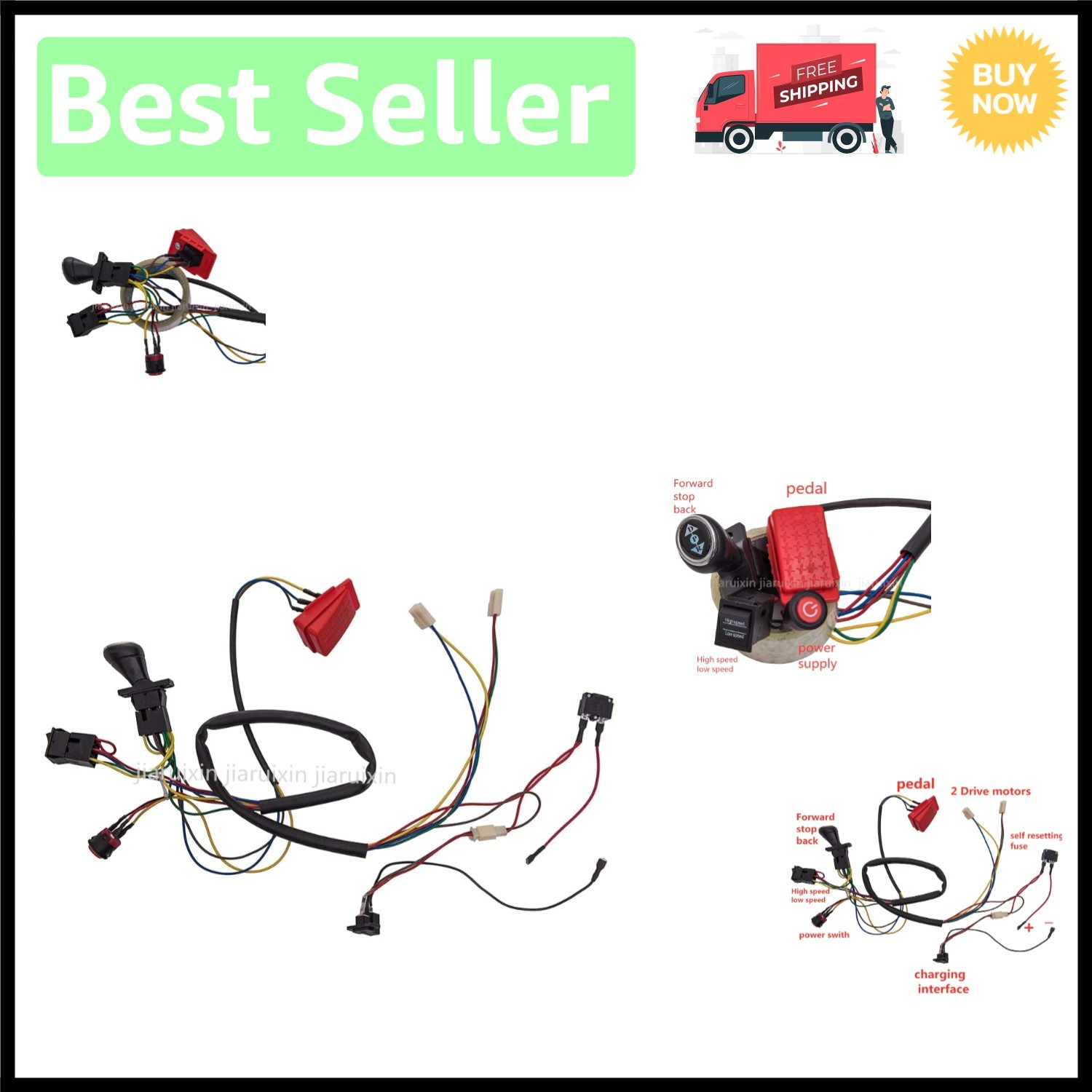 Complete Electric Ride-On Car DIY Accessory Set – Wires & Switch Included