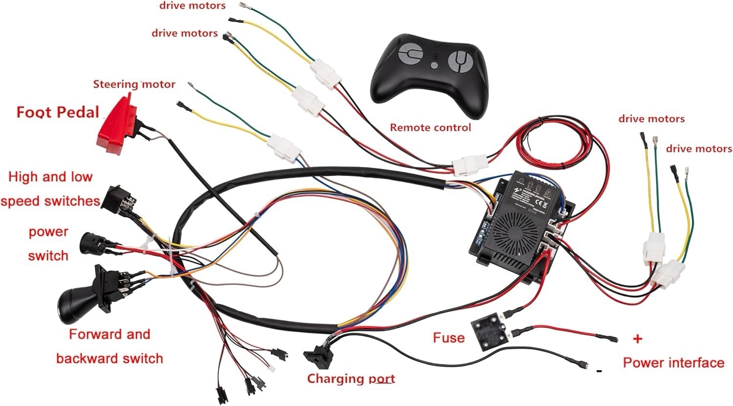 24 Volt Children Electric Car DIY Modified Wires and Switch Kit MISSING REMOTE