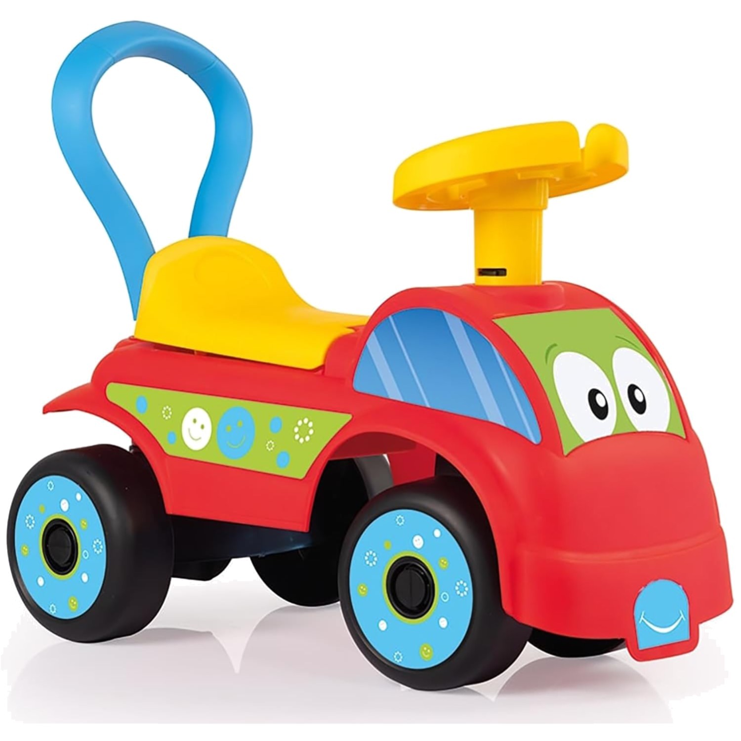 Compact Red & Blue Push-Pull Foot-to-Floor Car – Perfect for Indoor-Outdoor Play