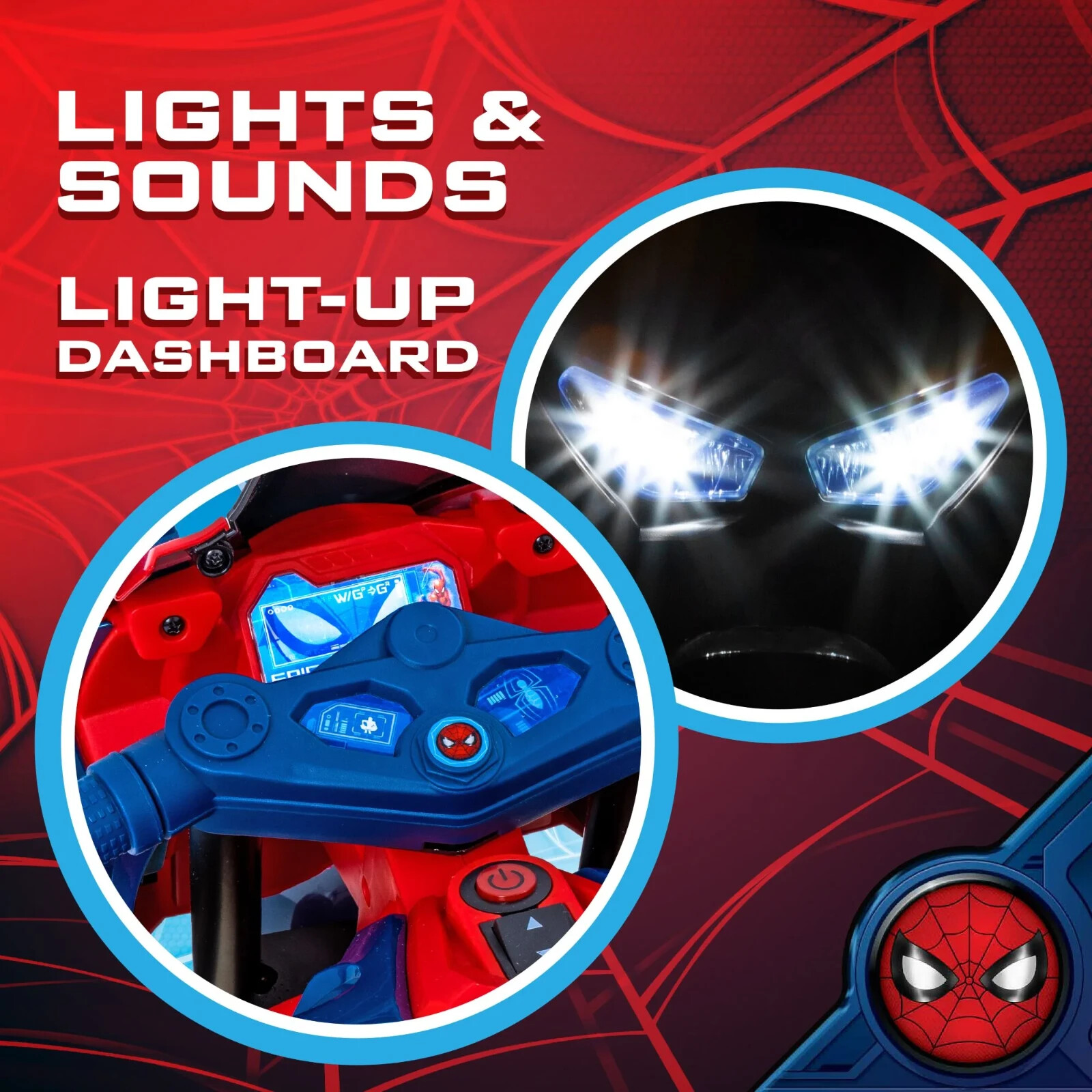 Spiderman Ride On Motorcycle 6V Kids Toy Gift Rechargeable Battery Ages 3 Plus