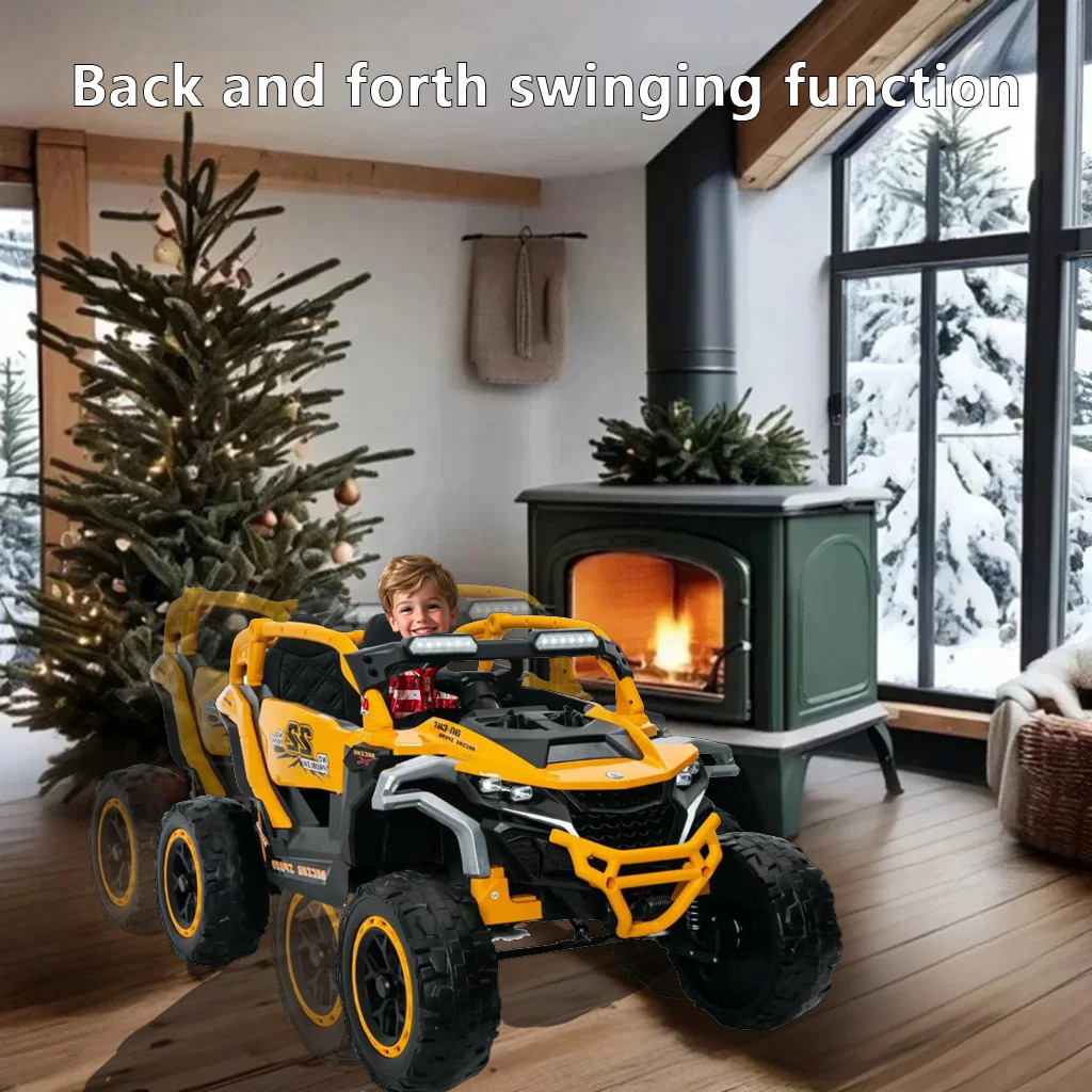 12V Kids Ride On Car UTV Truck 2-Seater Battery Power Wheels with Remote, Yellow