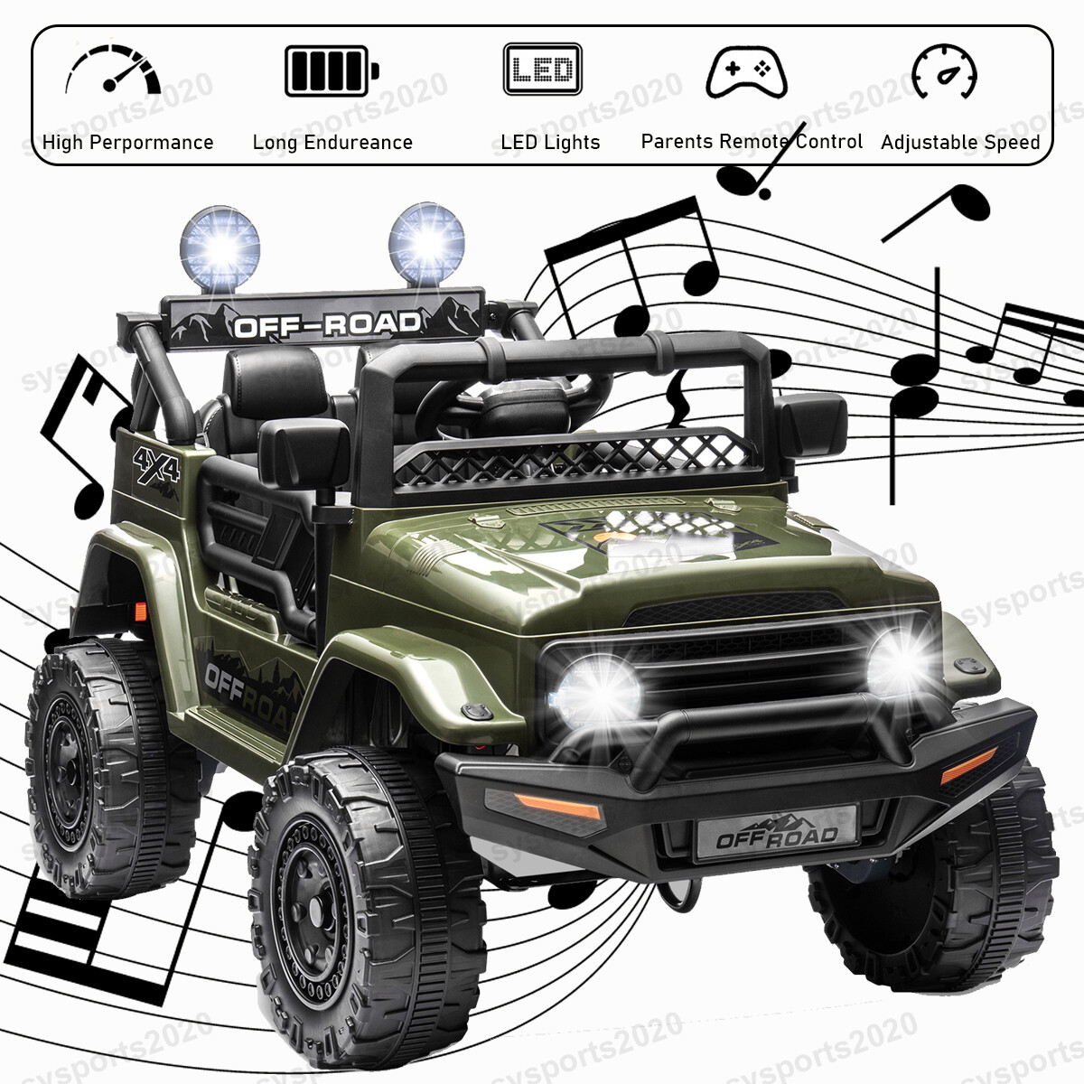 Jeep License Kids Ride On Car 12V Electric Vehicle Toy Truck w/Remote Control