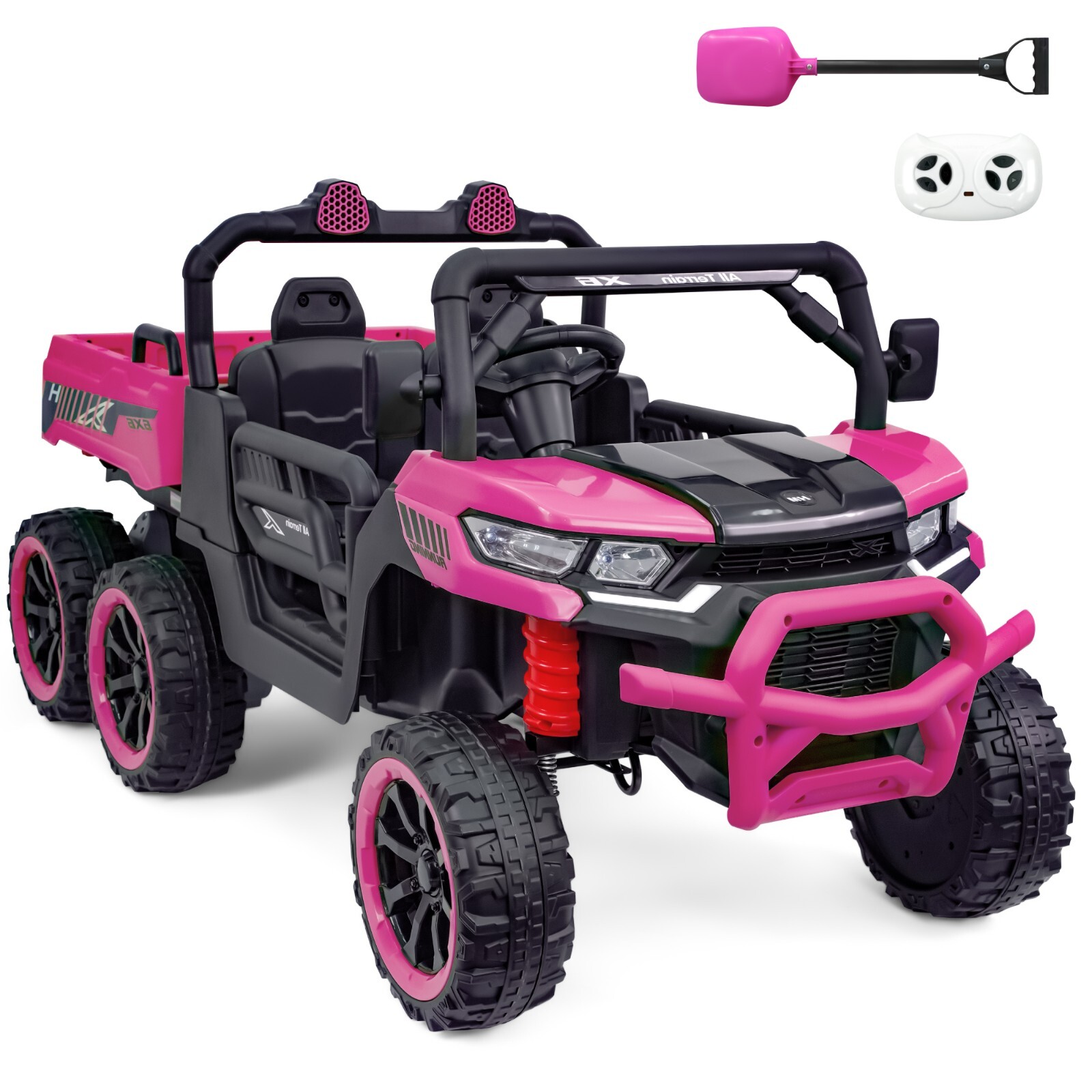 Pink 24V Kids Electric Car Battery Dump Bed Truck 7mph Ride on Toy w/Remote MP3