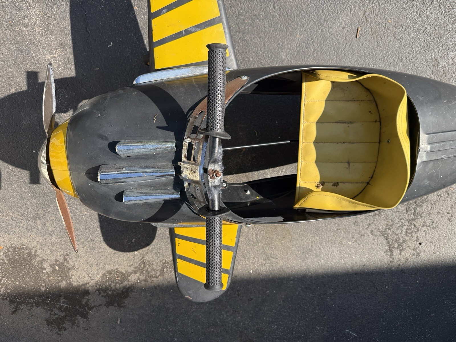 American Retro Yellow Jacket Pedal Airplane Special Edition Metal Ride On Toy