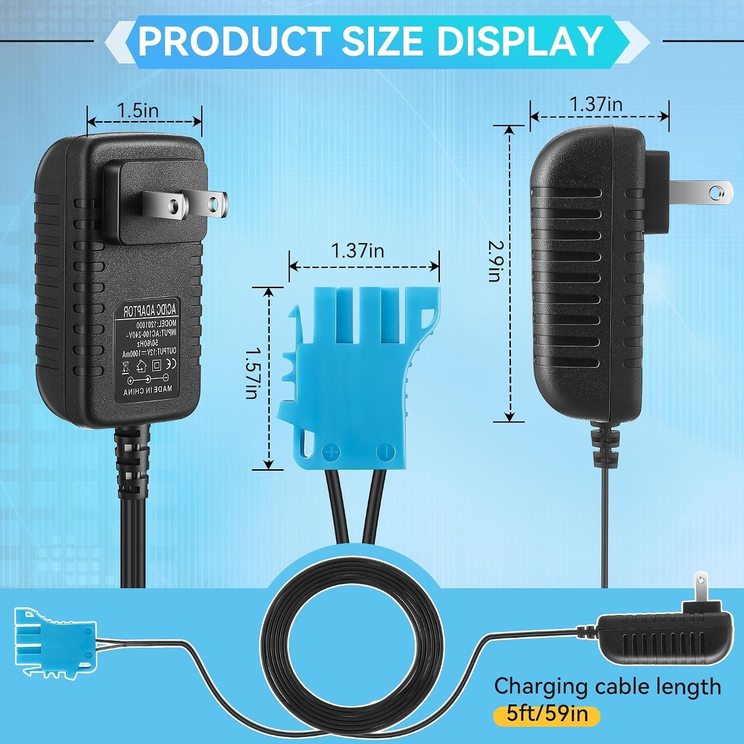 Reliable 12V Ride-On Toy Charger – Efficient LED Indicator & Safety Features