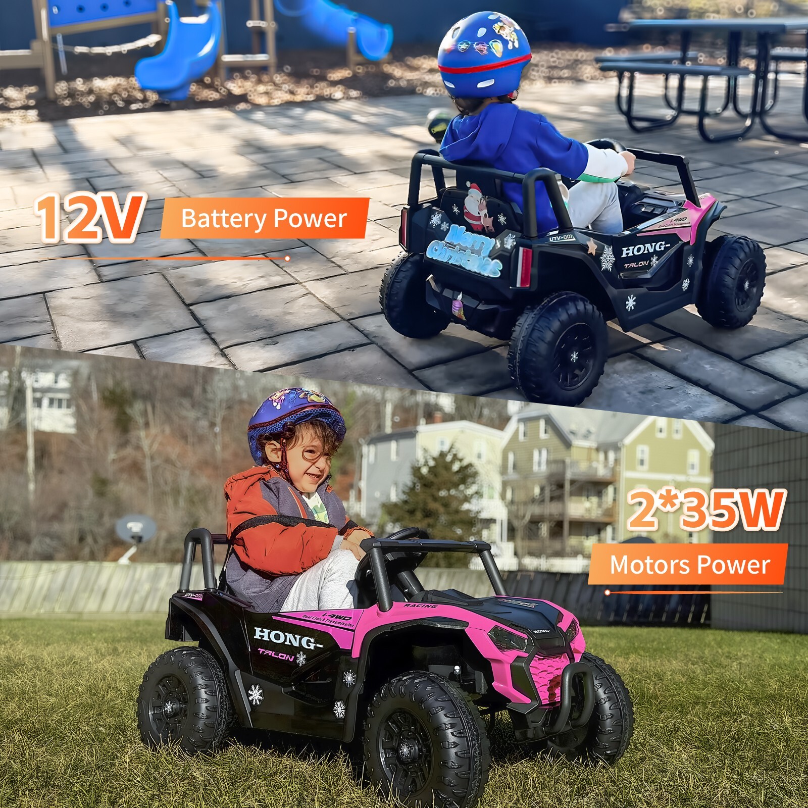 12V Kids Ride on UTV Electric Power Wheels Toy Quad Car with Remote Control LED