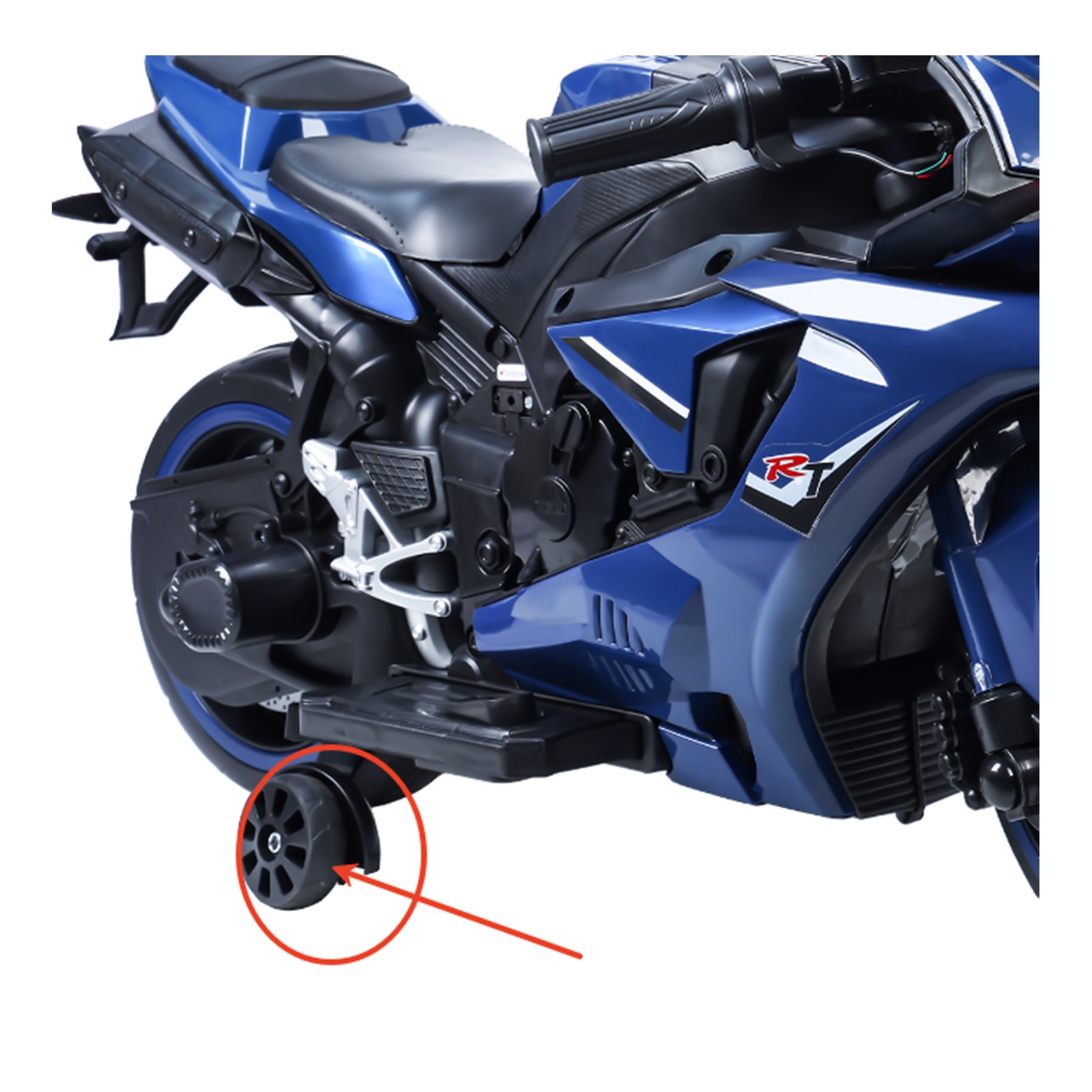 12V Electric Motorcycle, Speed Up to 9mph, Safety Auxiliary Wheels for Ages 2-8