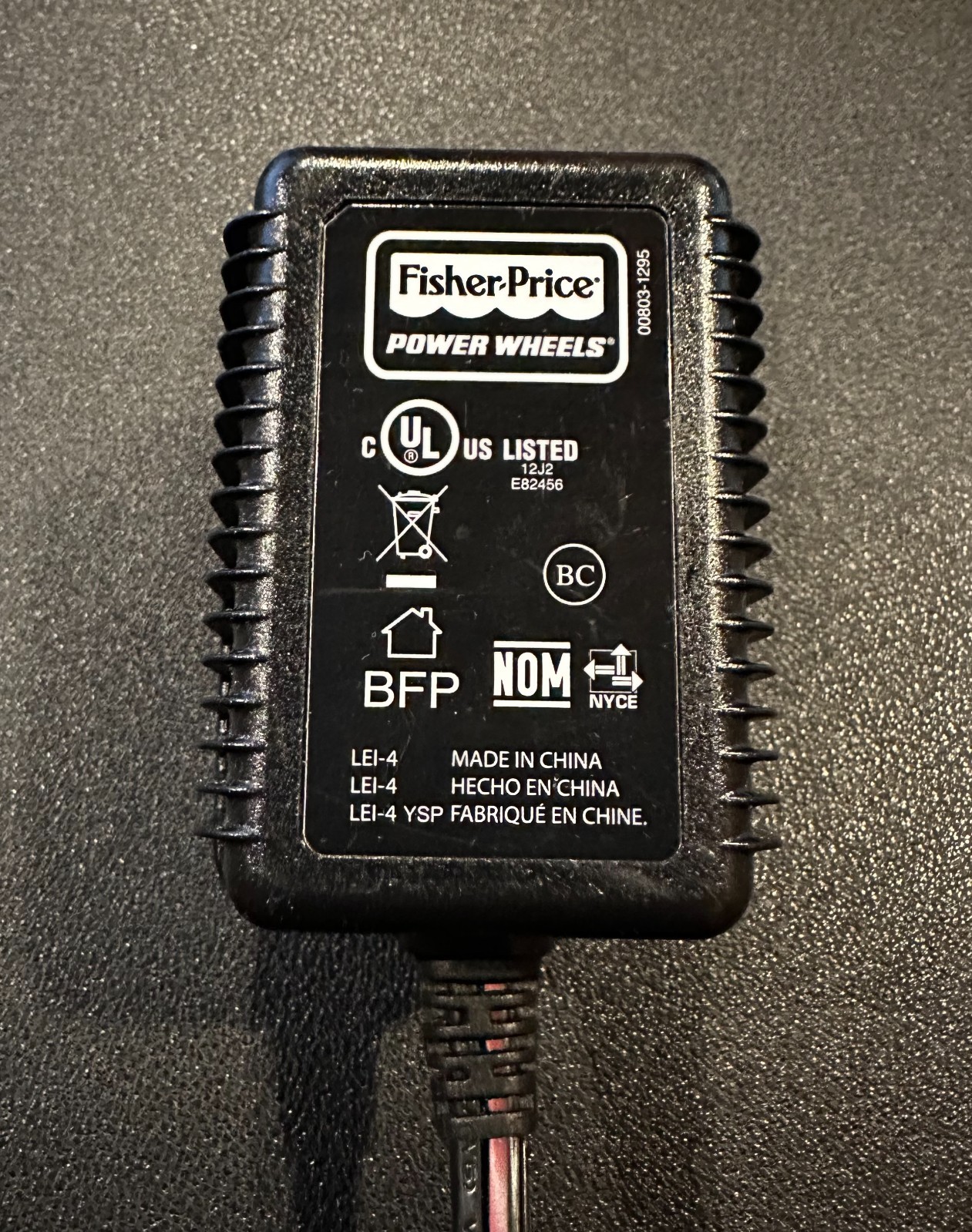 GENUINE Power Wheels 12v Grey Battery Charger 00801-1778 – 1.0 Amp FREE SHIPPING