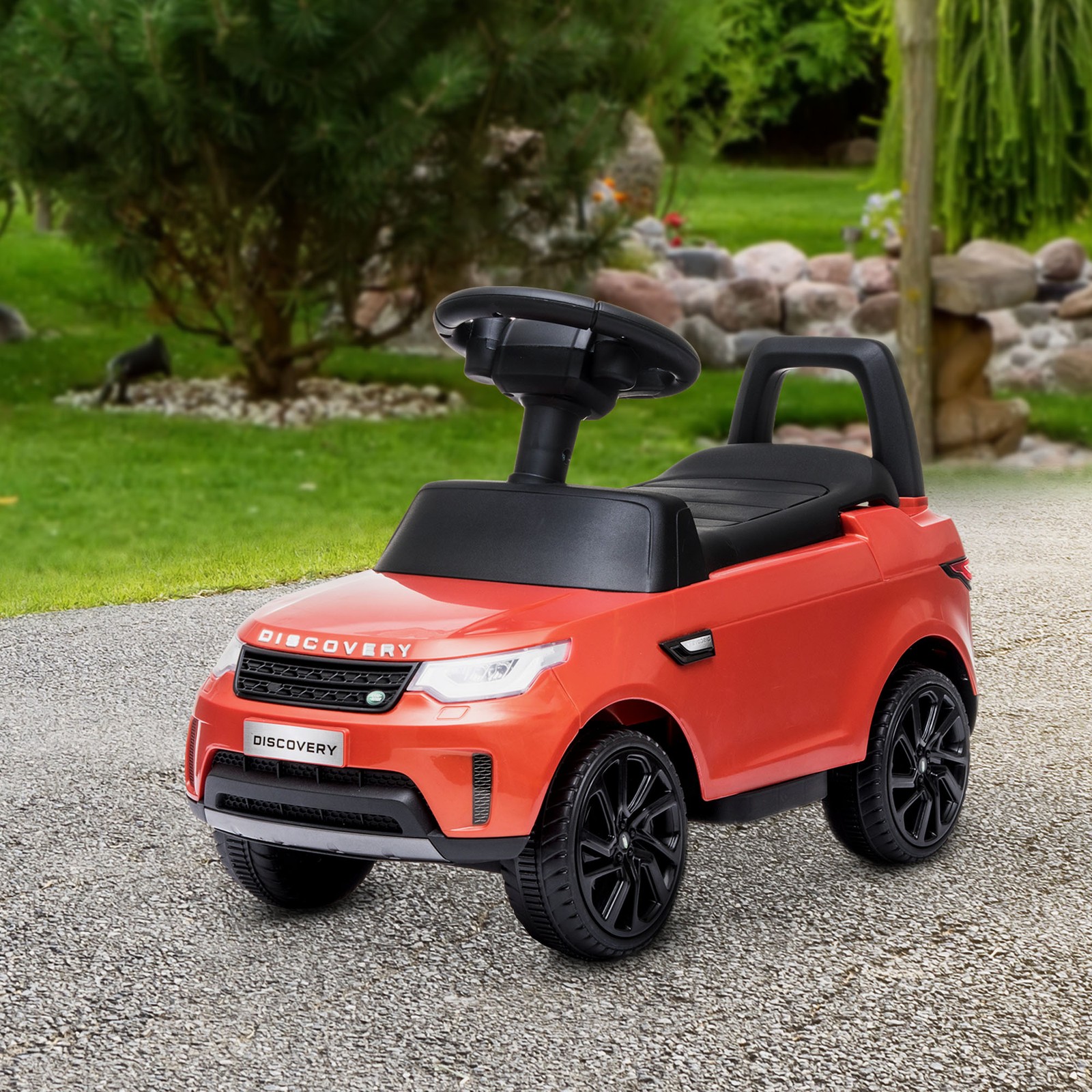 Qaba 2 in 1 Land Rover Licensed 6V Ride On Car, Sliding Car, Red