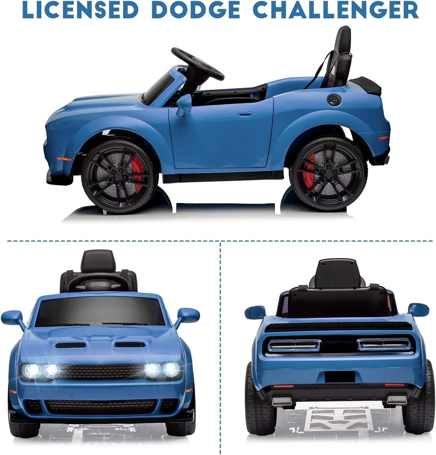 12V Kids Car Licensed Dodge Challenger Electric Car for Kids Battery-Powered Toy