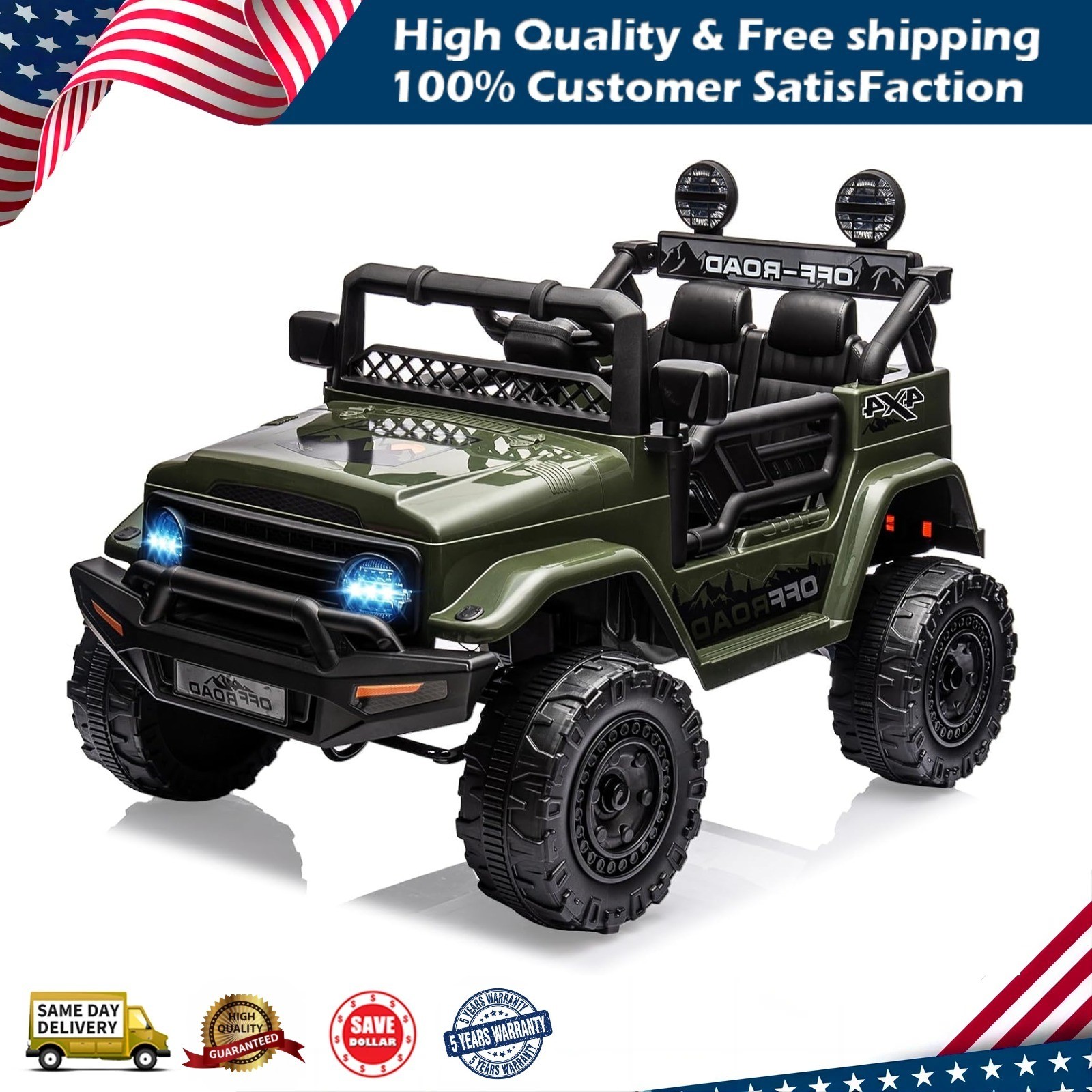 2-Seater Kids Ride On Car Truck 12V Battery Electric Vehicles Ride on Toy Gift