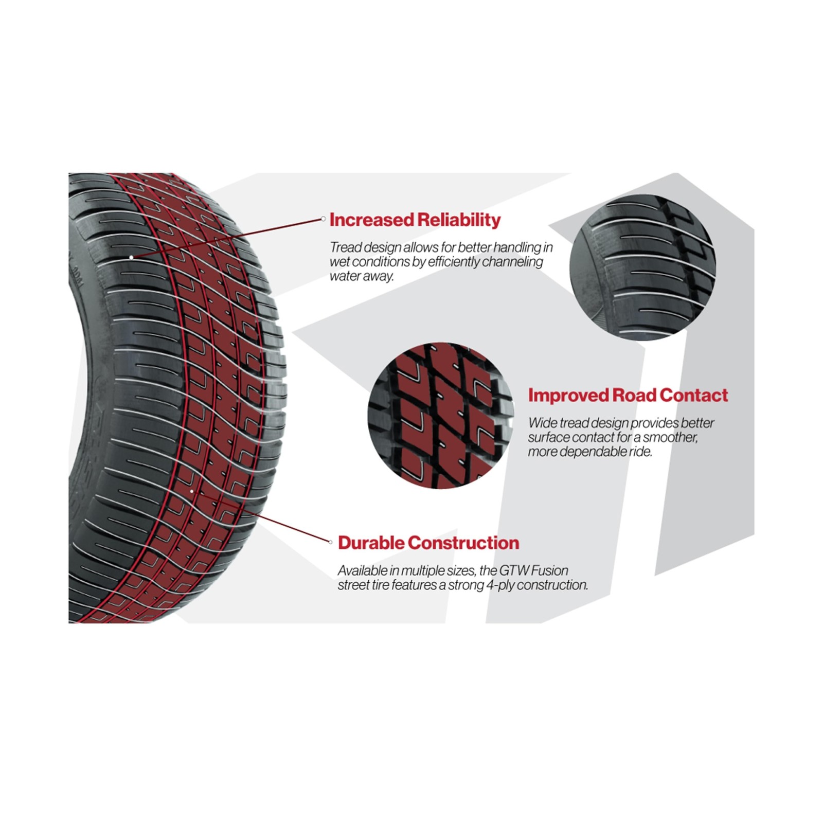 GTW 10 Inch Golf Cart Wheels and Tires Combo | Storm Trooper Machined/Black W…