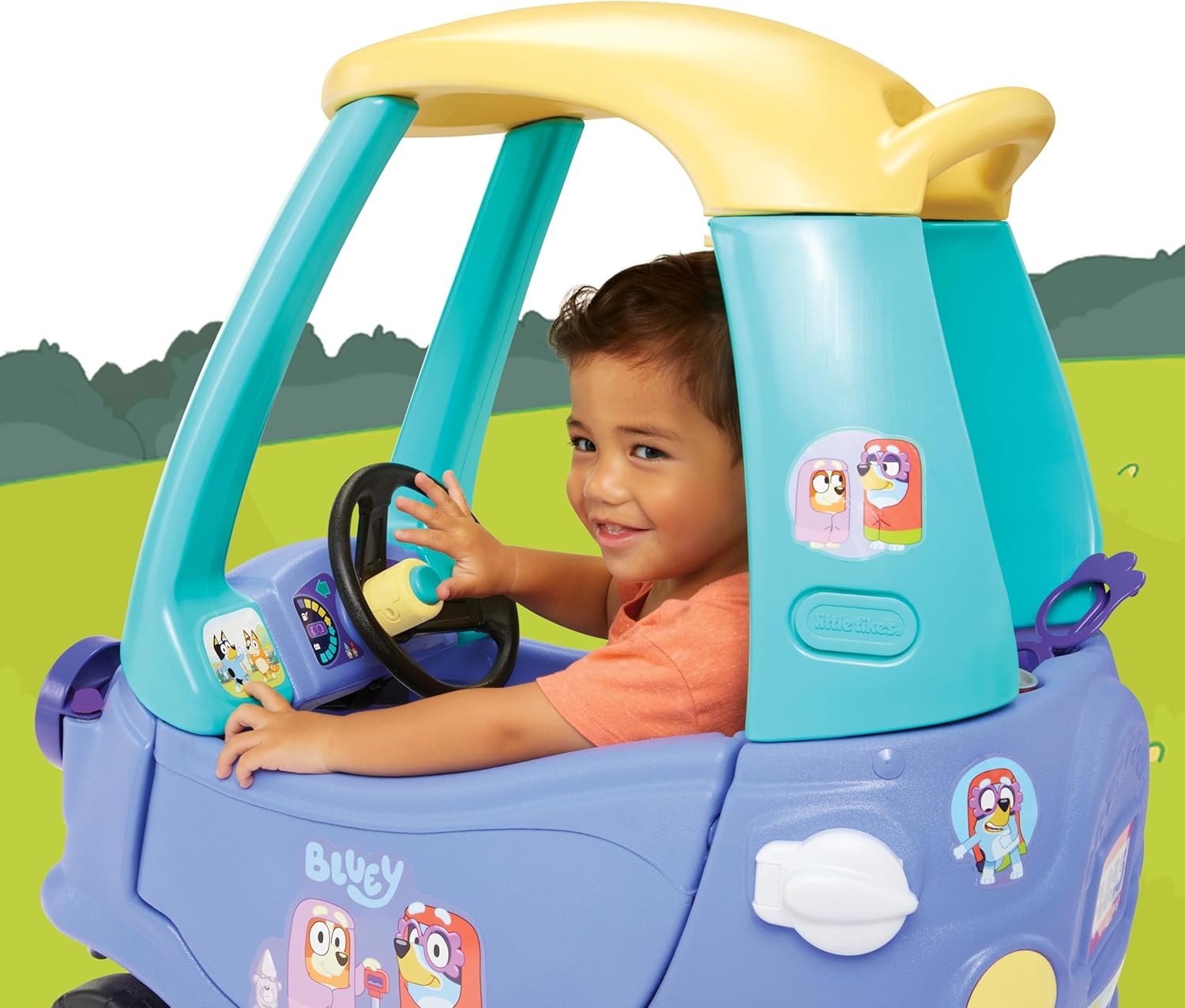 Little Tikes Bluey Grannies Coupe, 2 Pieces, Bluey Foot-Powered Ride-On Toy
