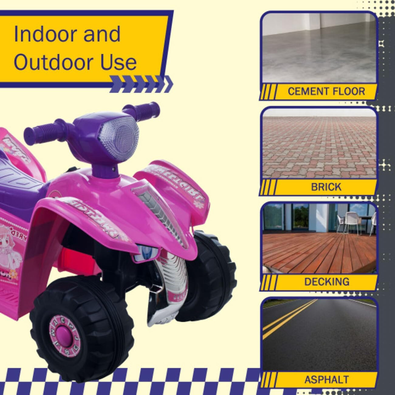 4 Wheeler for Kids – 6V Battery-Powered All-Terrain Ride on Car for Kids Ages 3-