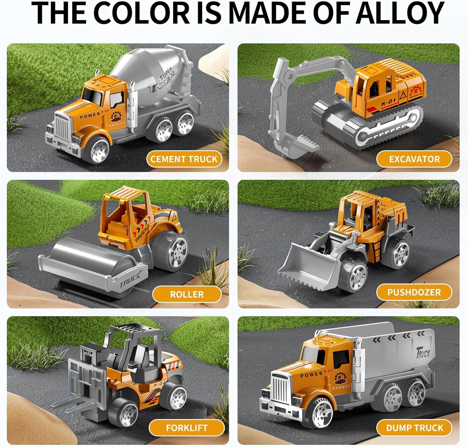Kids Construction Truck Play Set with Lights Sound Vehicle Toys including Car