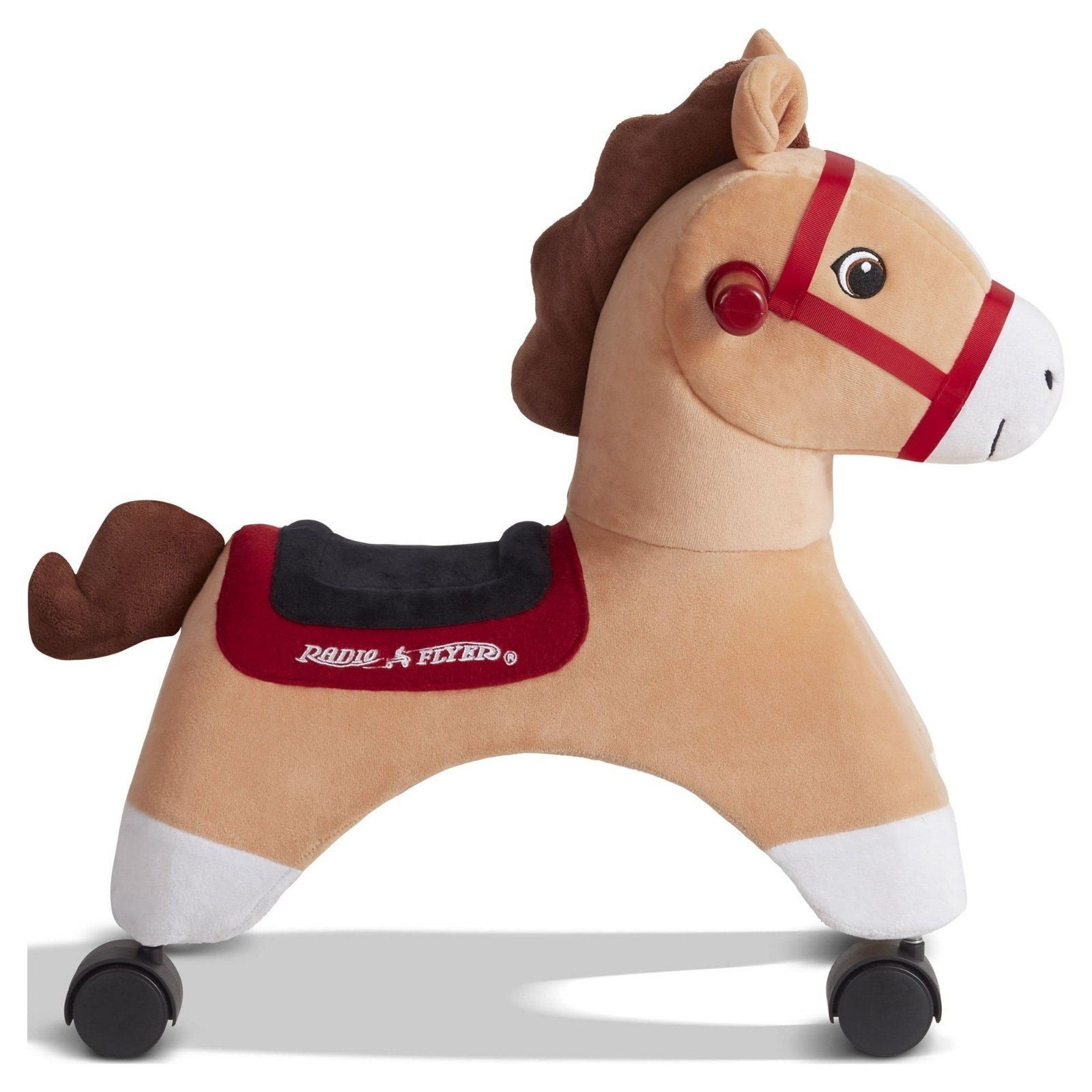 Radio Flyer, Boots: Rolling Pony, Plush Caster Ride-on Horse for Girls and Boys