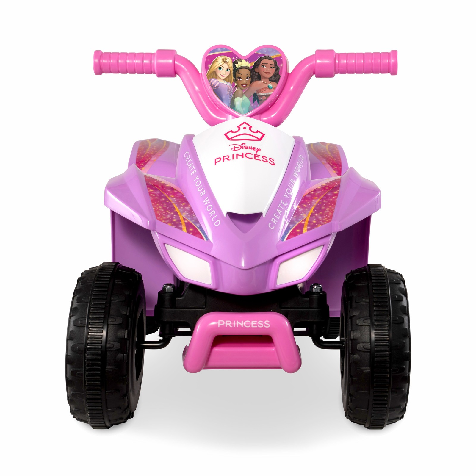 Kids Ride On Toy ATV Quad Bike Disney Princess Snow White Little Mermaid Pink