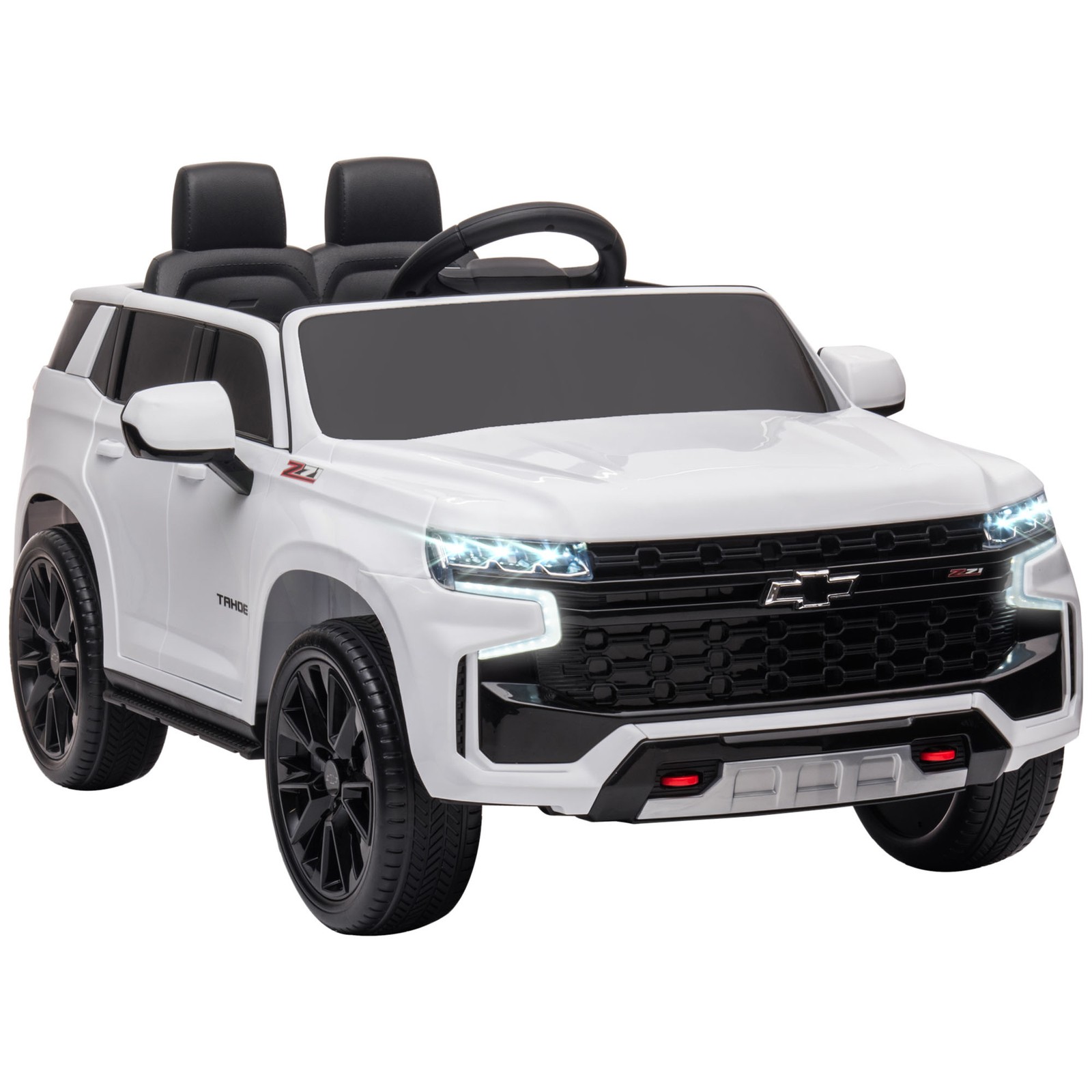 12V Licensed Chevrolet TAHOE Kids Ride-on Toy w/ Music Suspension System White
