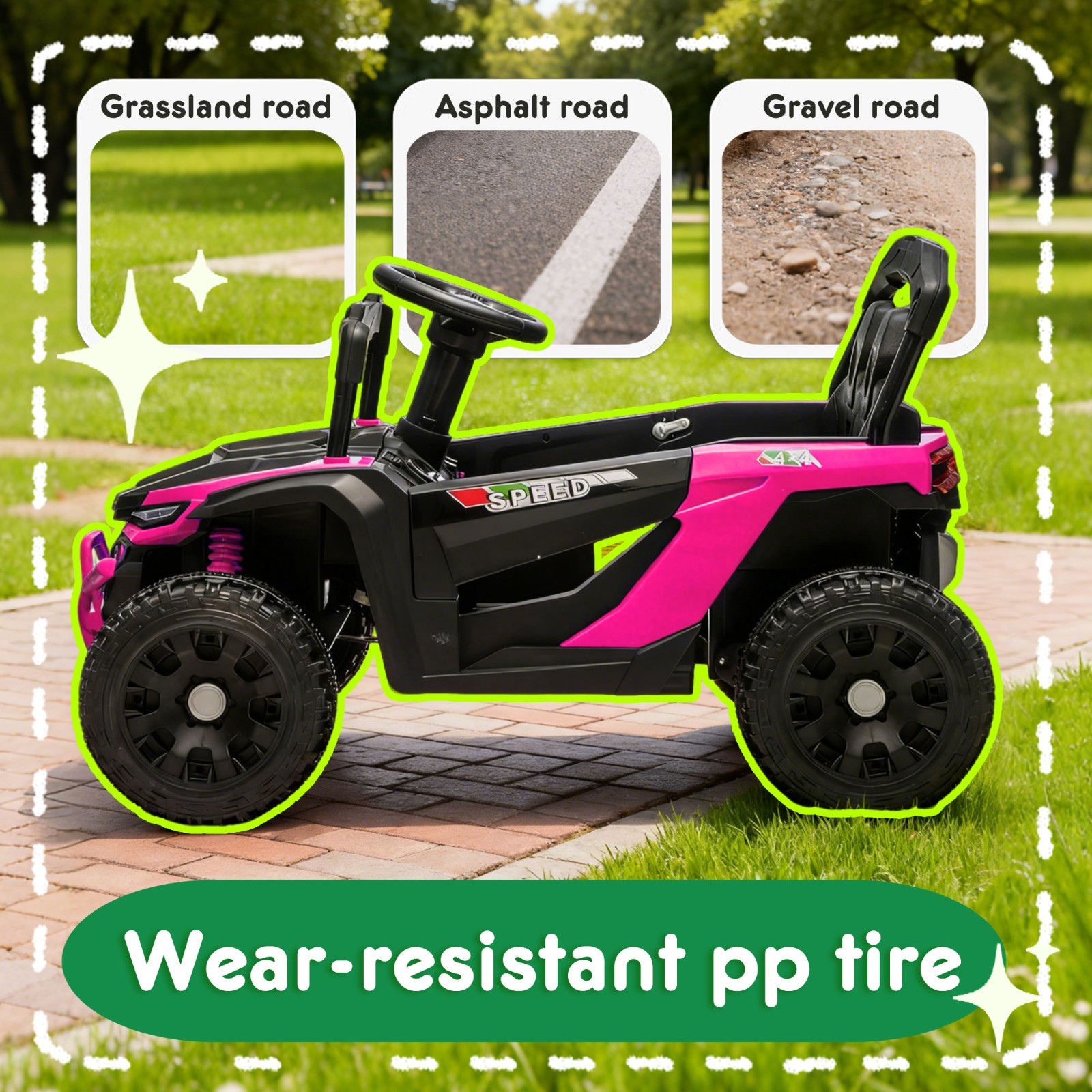 24V Kids ride on UTV W/ 2.4G PC,80W*2,Four-wheel suspension for Kids Aged 3-5