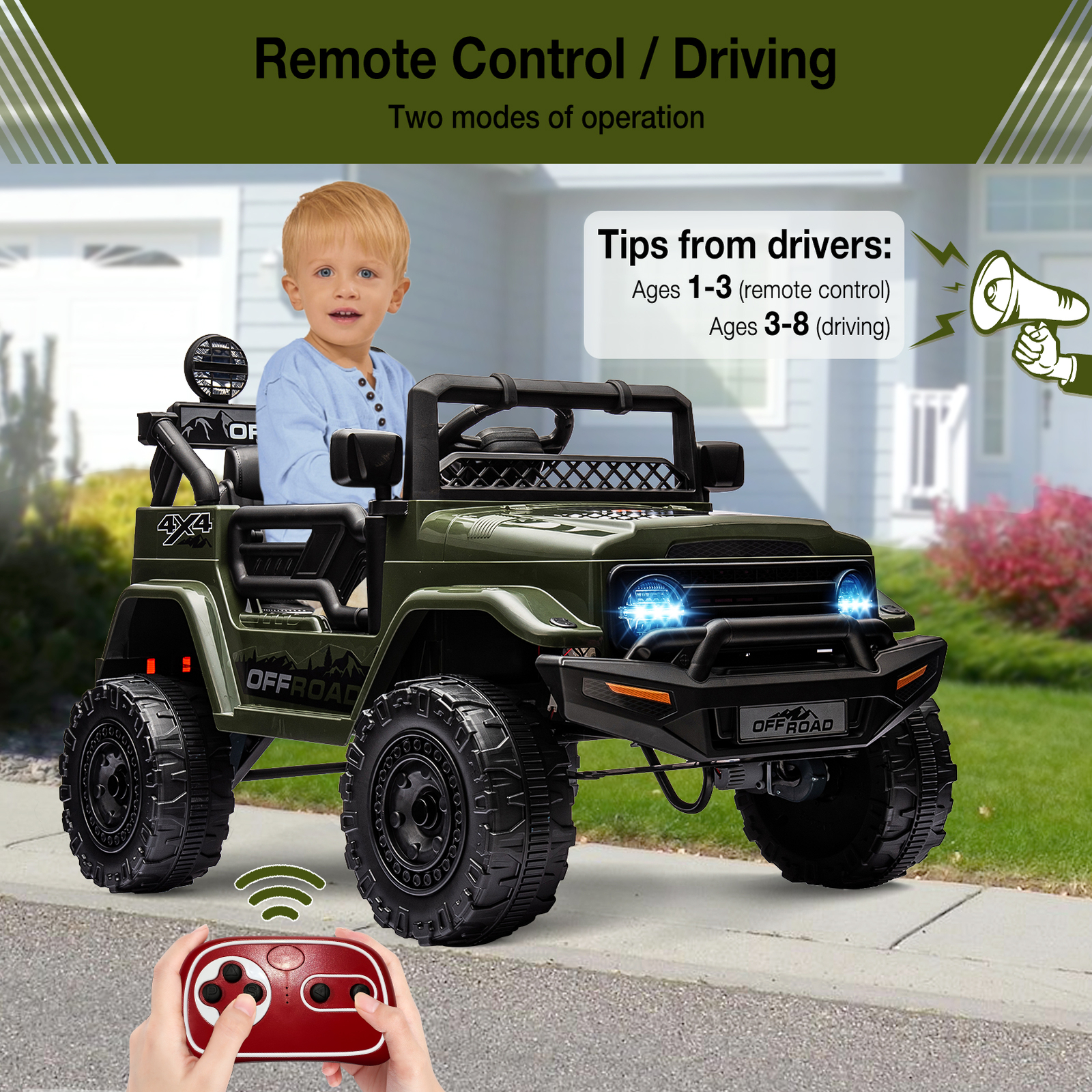 Ride On Truck Car 12V Ride On Car, Electric Vehicles With Parent Remote Control