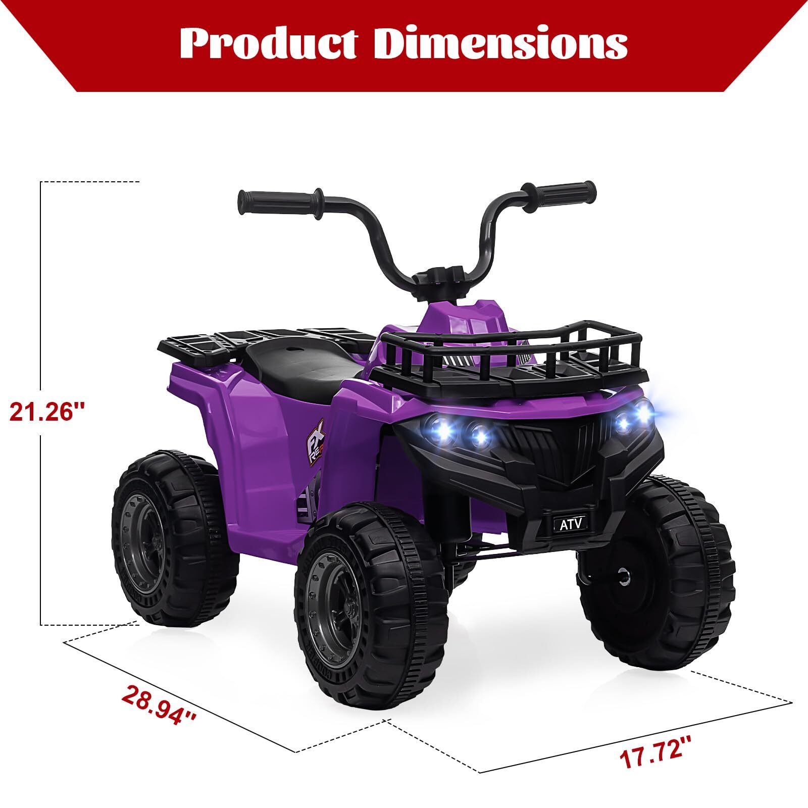 🔥☑️12V Kids Ride On Electric ATV Kids 4 Wheeler Quad ATV Play Car w/ High/Low S