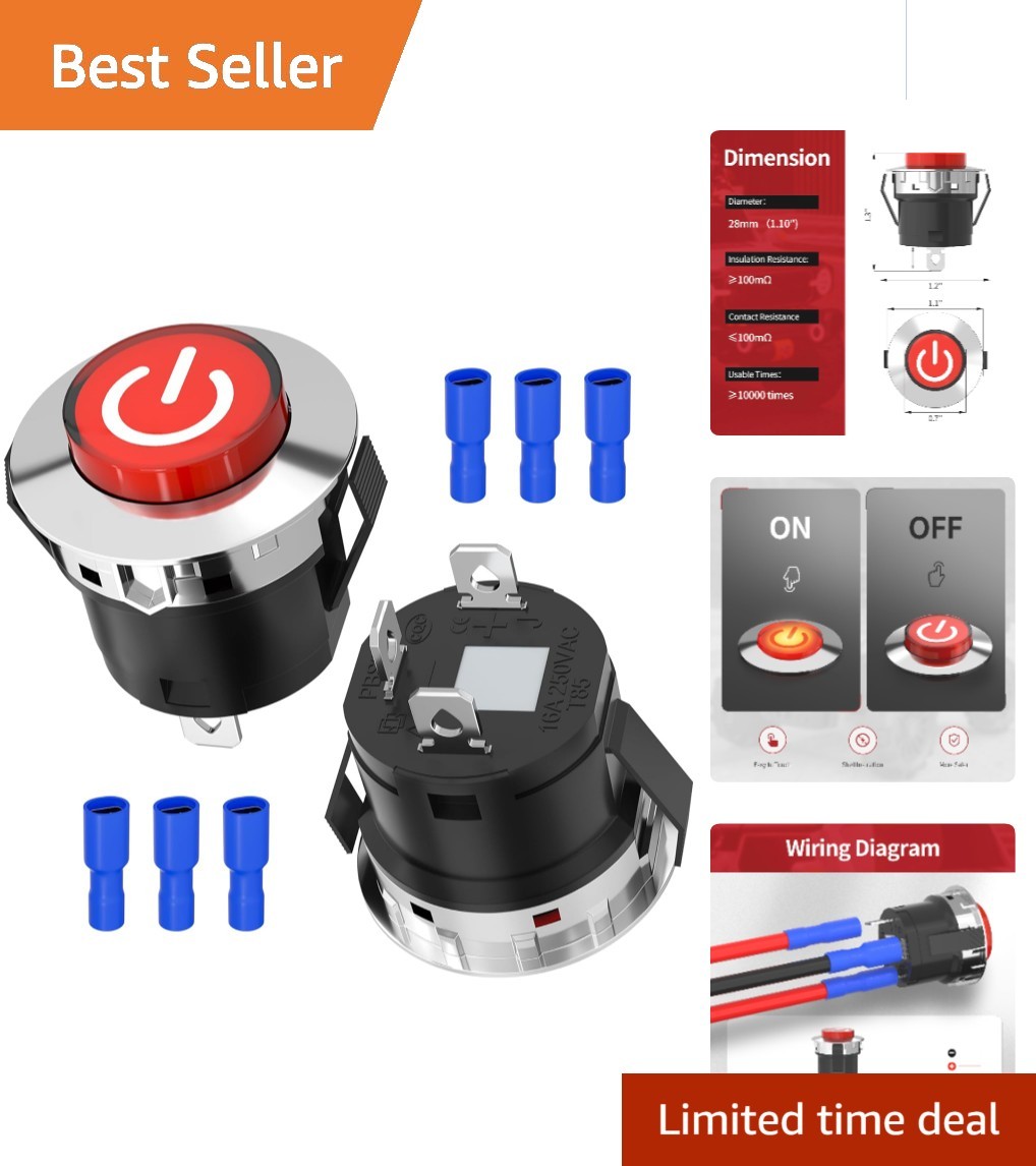 12V Push Button Start Switch for Kids Ride-On Toy Cars – Easy Installation!