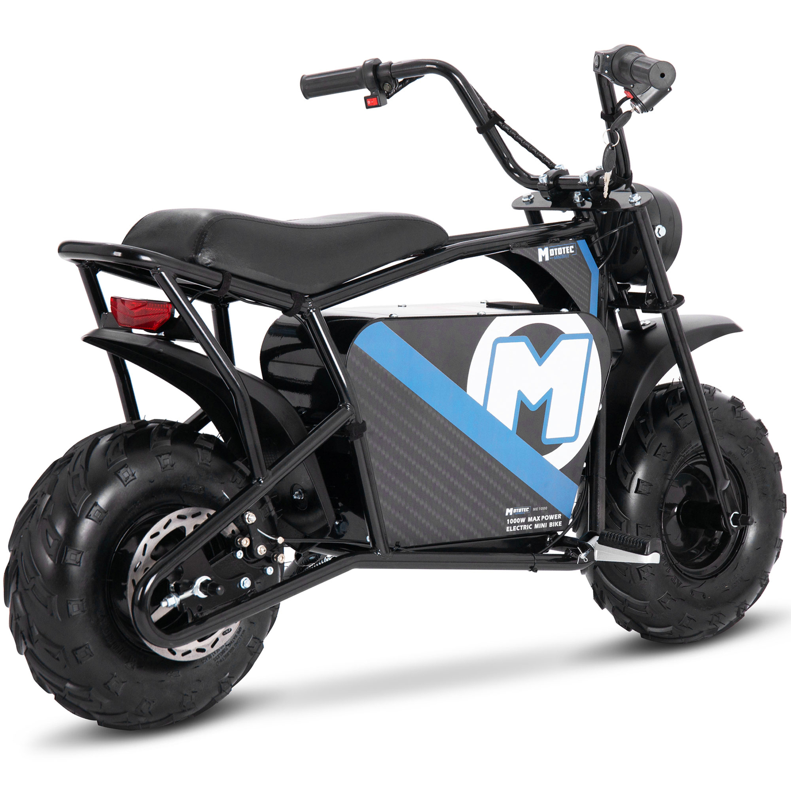 MotoTec 48V 1000W Electric Mini Bike Black Powerful Off-Road Ride
