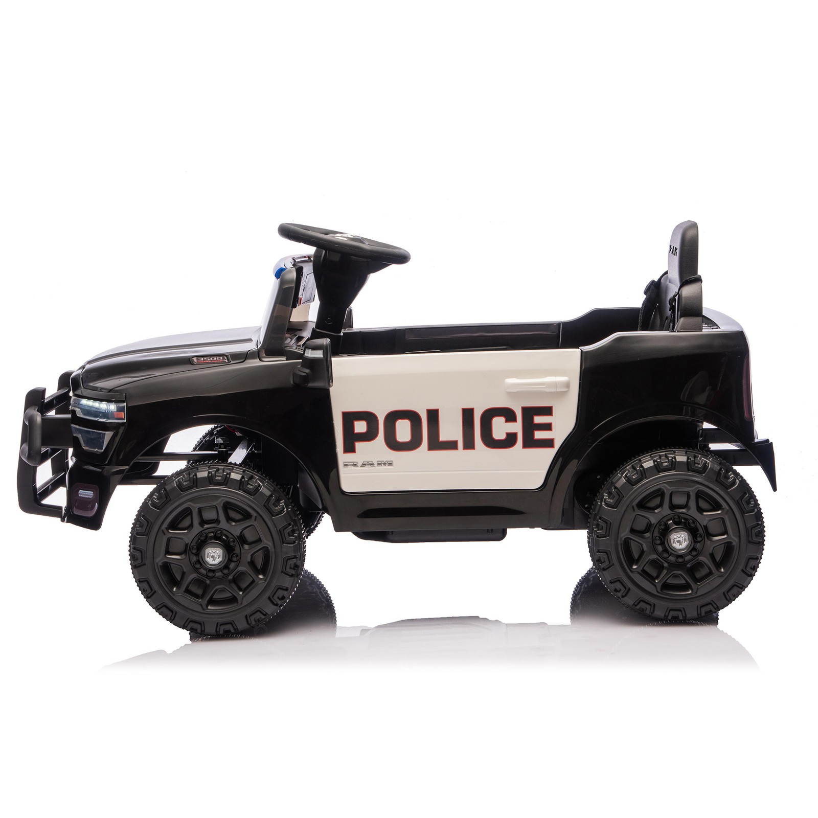 12V 4.5Ah LED Music Remote Licensed Dodge RAM 3500 Kids Ride On Police Truck Car