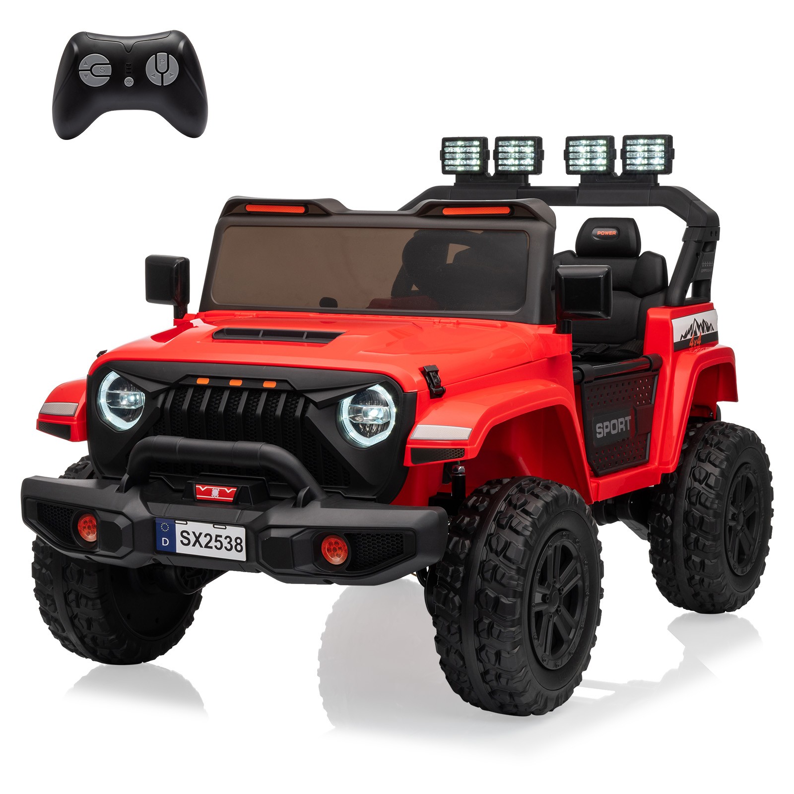 24V 4WD 2 Seater Kids Ride On Truck Electric Car with Remote Control Bluetooth