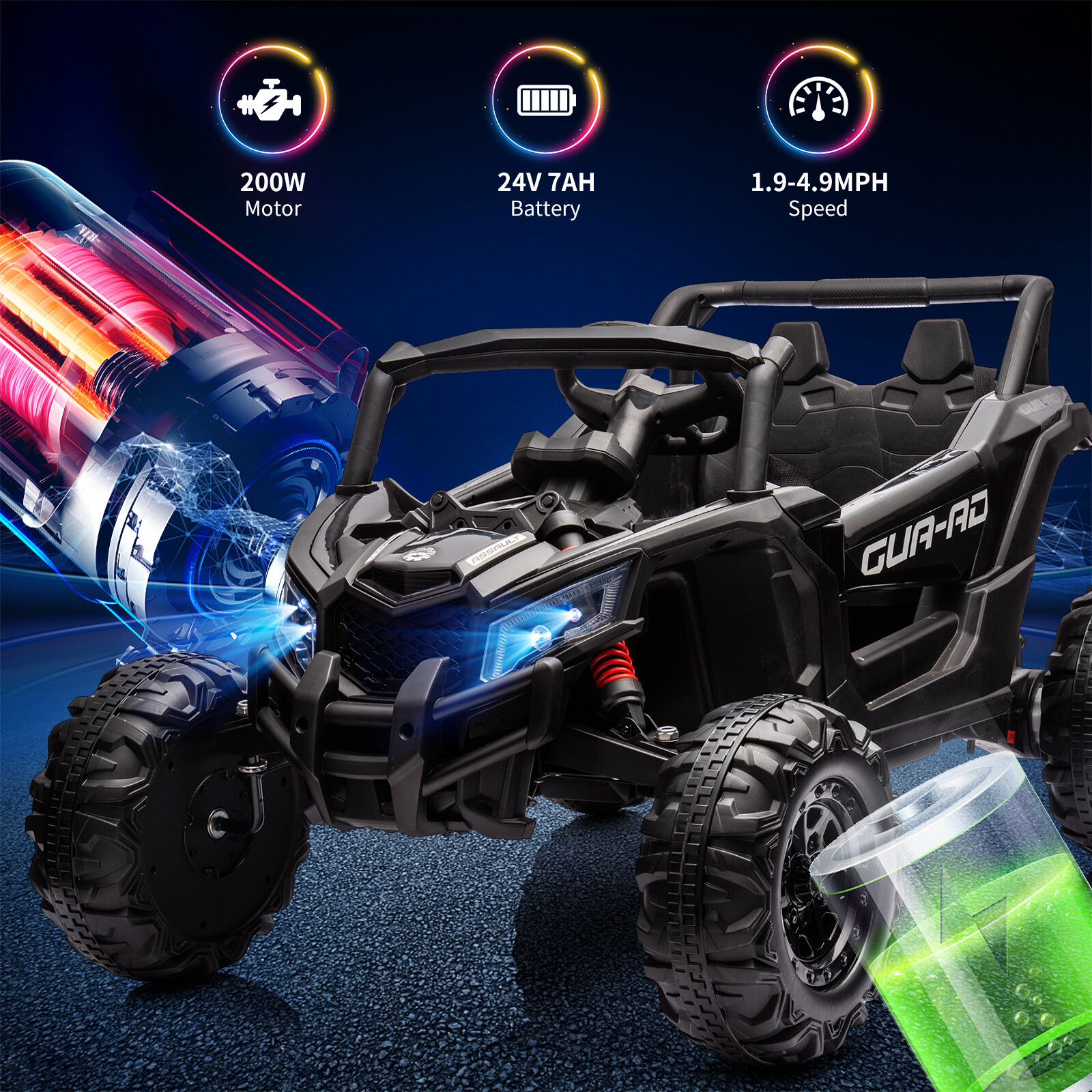 24V Power Wheels Electric Ride on UTV Car Toys Gift for Kids with Remote Control