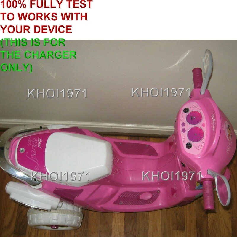 WALL charger AC adapter for PINK KT1004 KID TRAX Disney Princess Scooter ride on