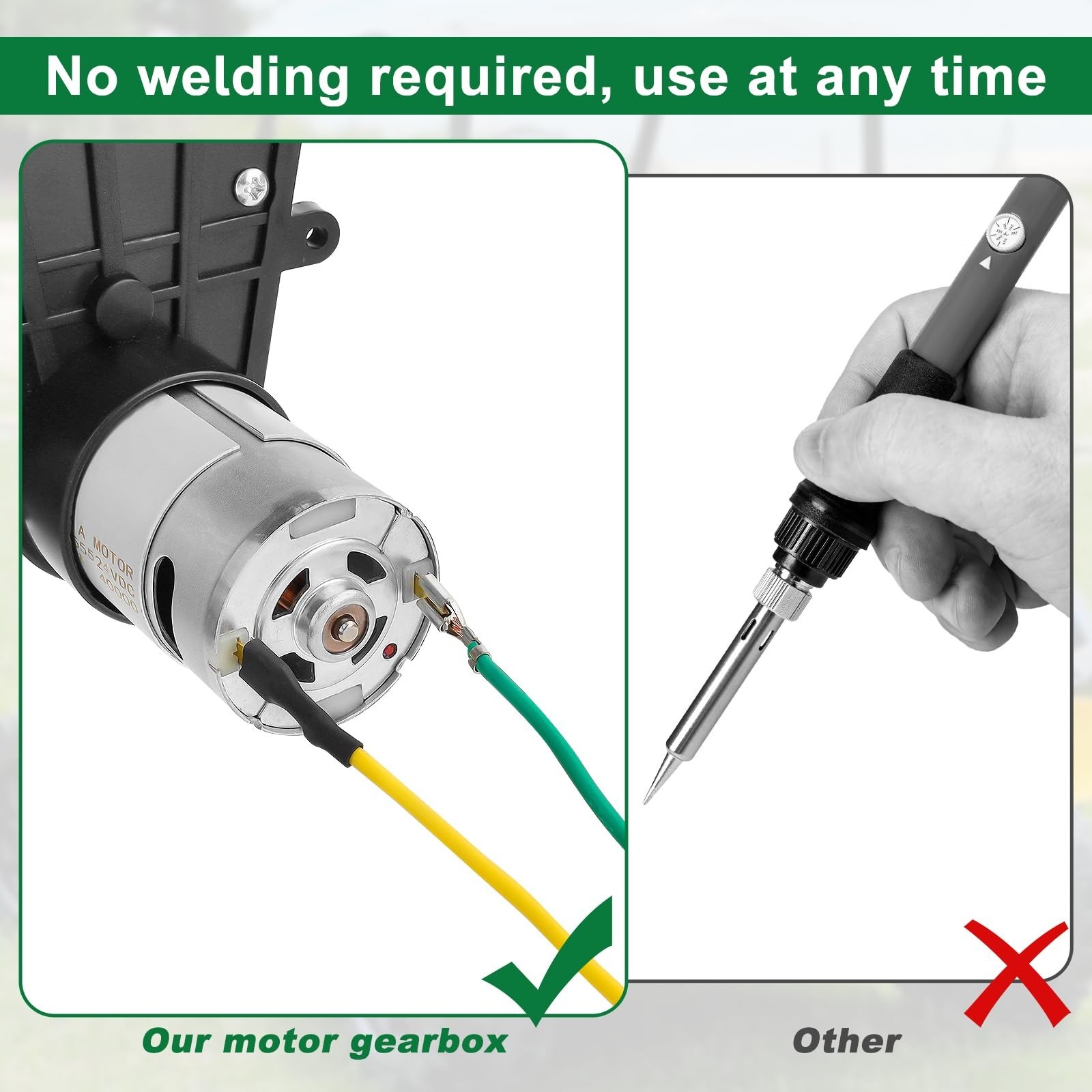 24V Electric Motor Gearbox for Kids Ride-On Car, High-Speed 40000RPM Upgrade Par