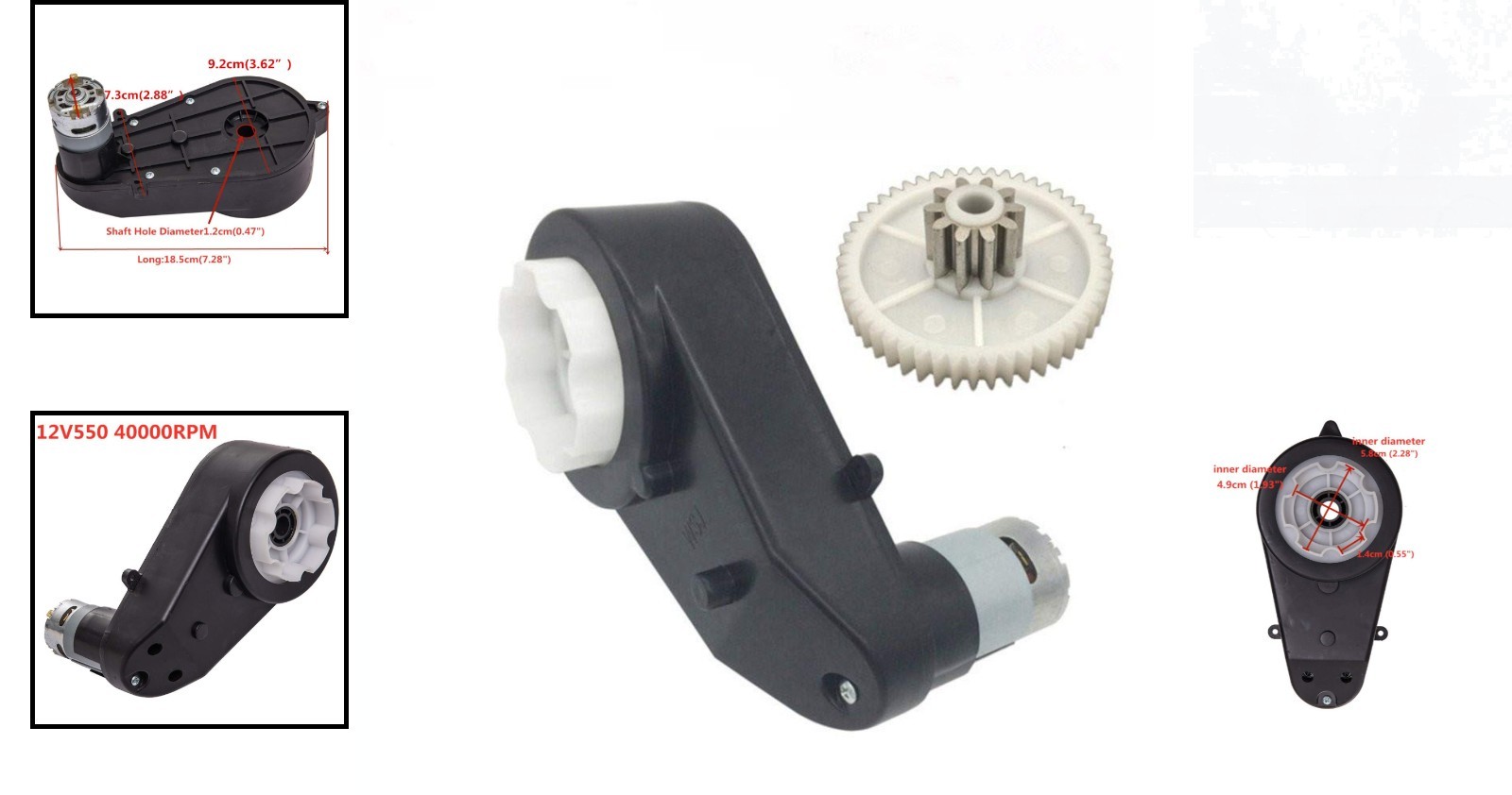 Durable 12V Motor Gearbox 40000 RPM for Enhanced Kids Ride-On Performance