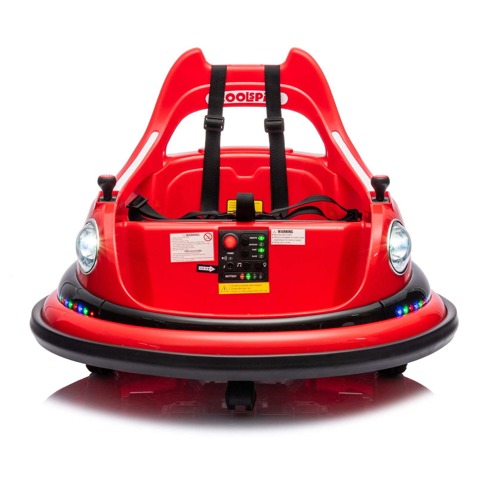 12V Ride on Bumper Car for Kids Electric Car for Kids 1.5-5 Years Old LED Red