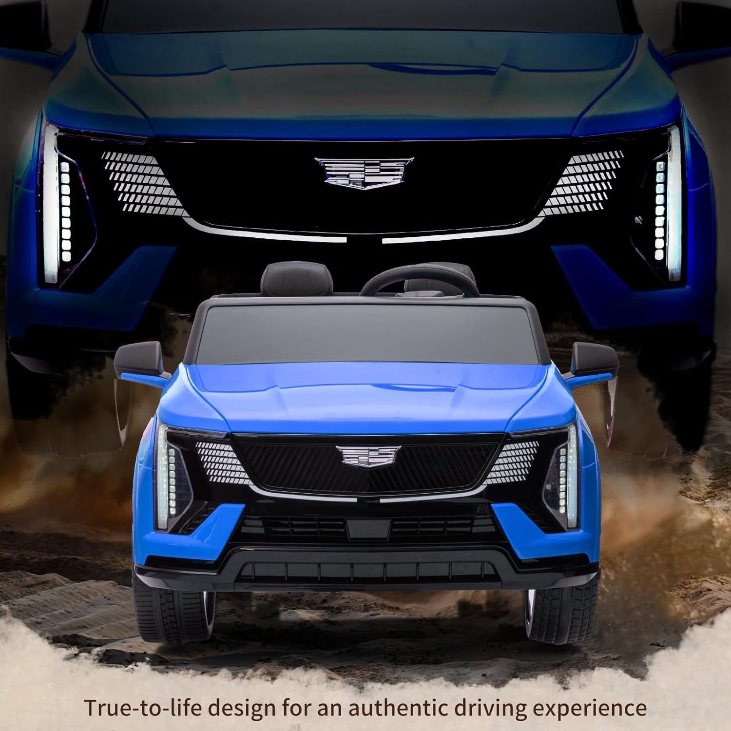 Kid Cadillac Licensed 24V Electric Ride-On Car 2-Seater 2 Motor LED Music Remote