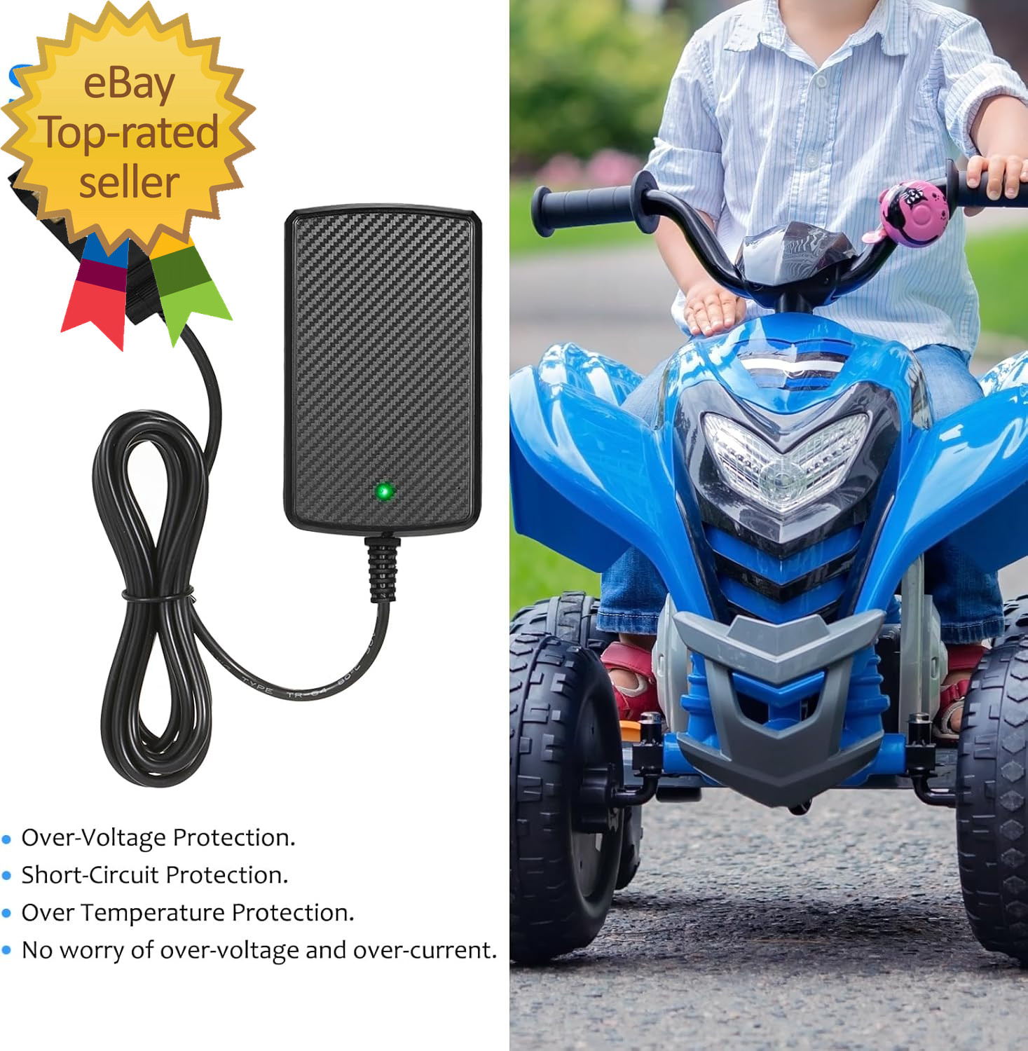 12V Battery Charger for Power Wheel Battery for All Power Wheels 12 Volt