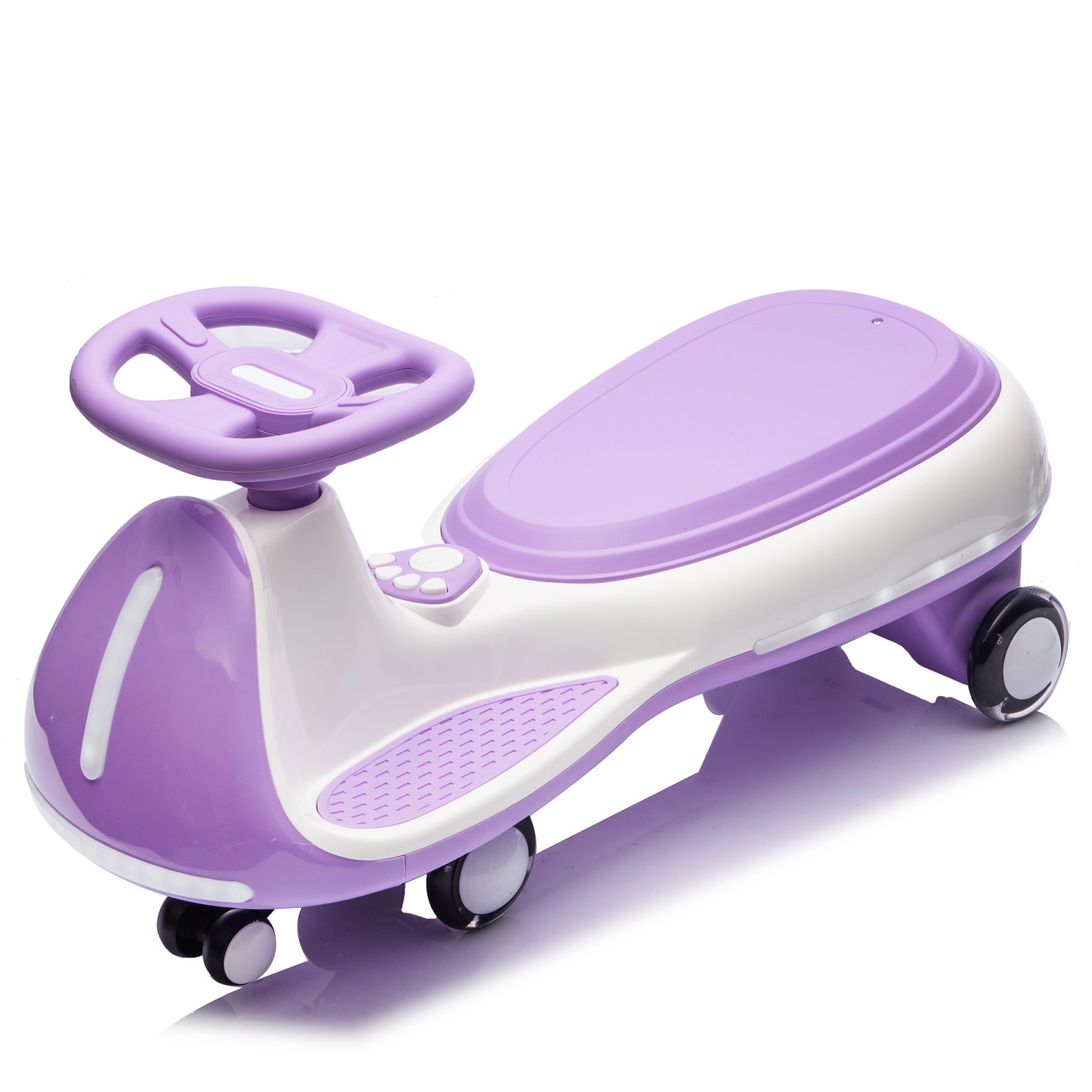 12V Electric Wiggle Car For Kids 3-8 Ride On Toy LED Lights Bluetooth Music 5MPH